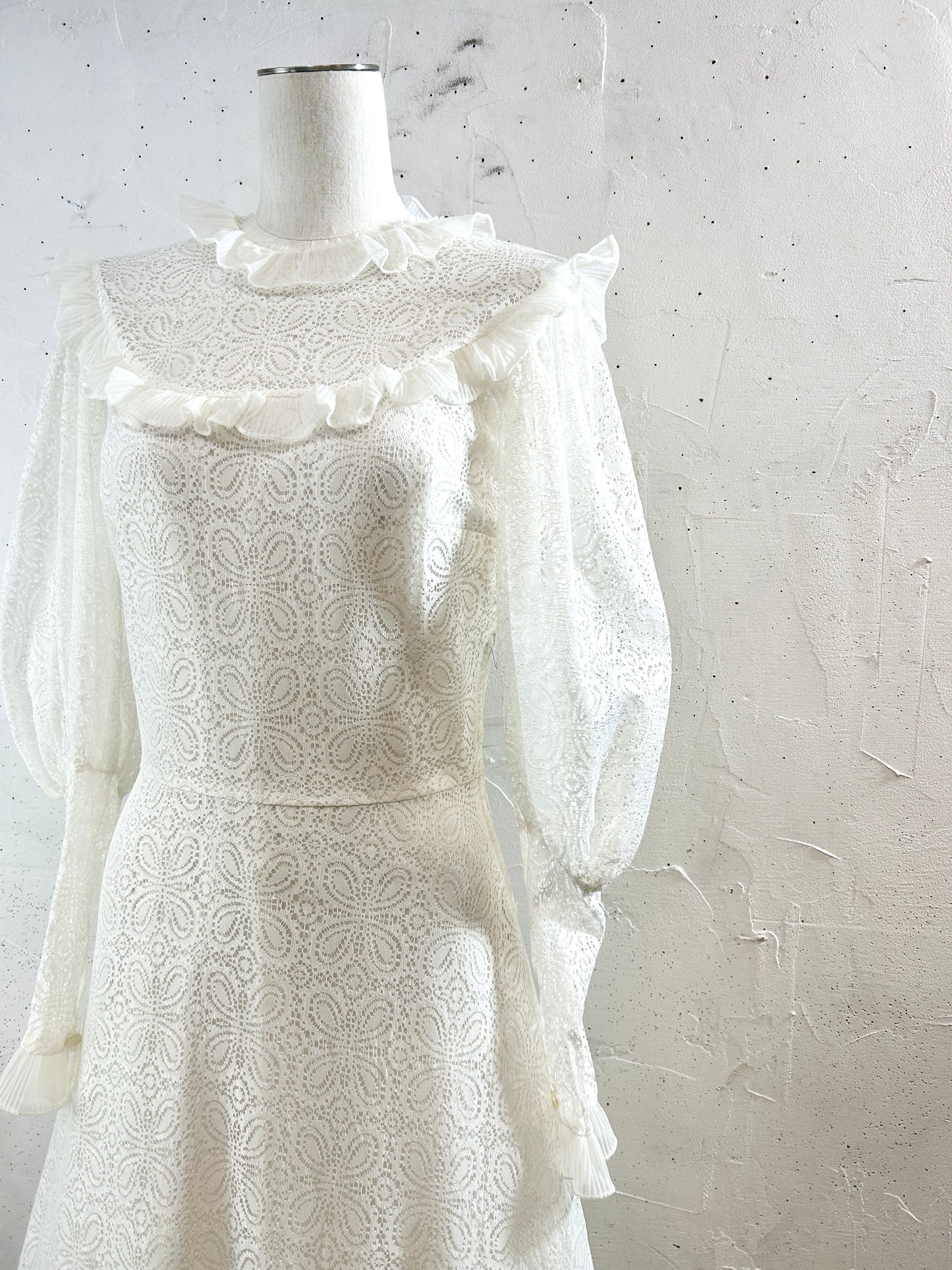 Vintage White Lace Dress [K30815]