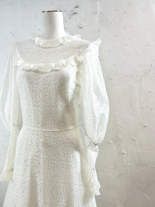 Vintage White Lace Dress [K30815]