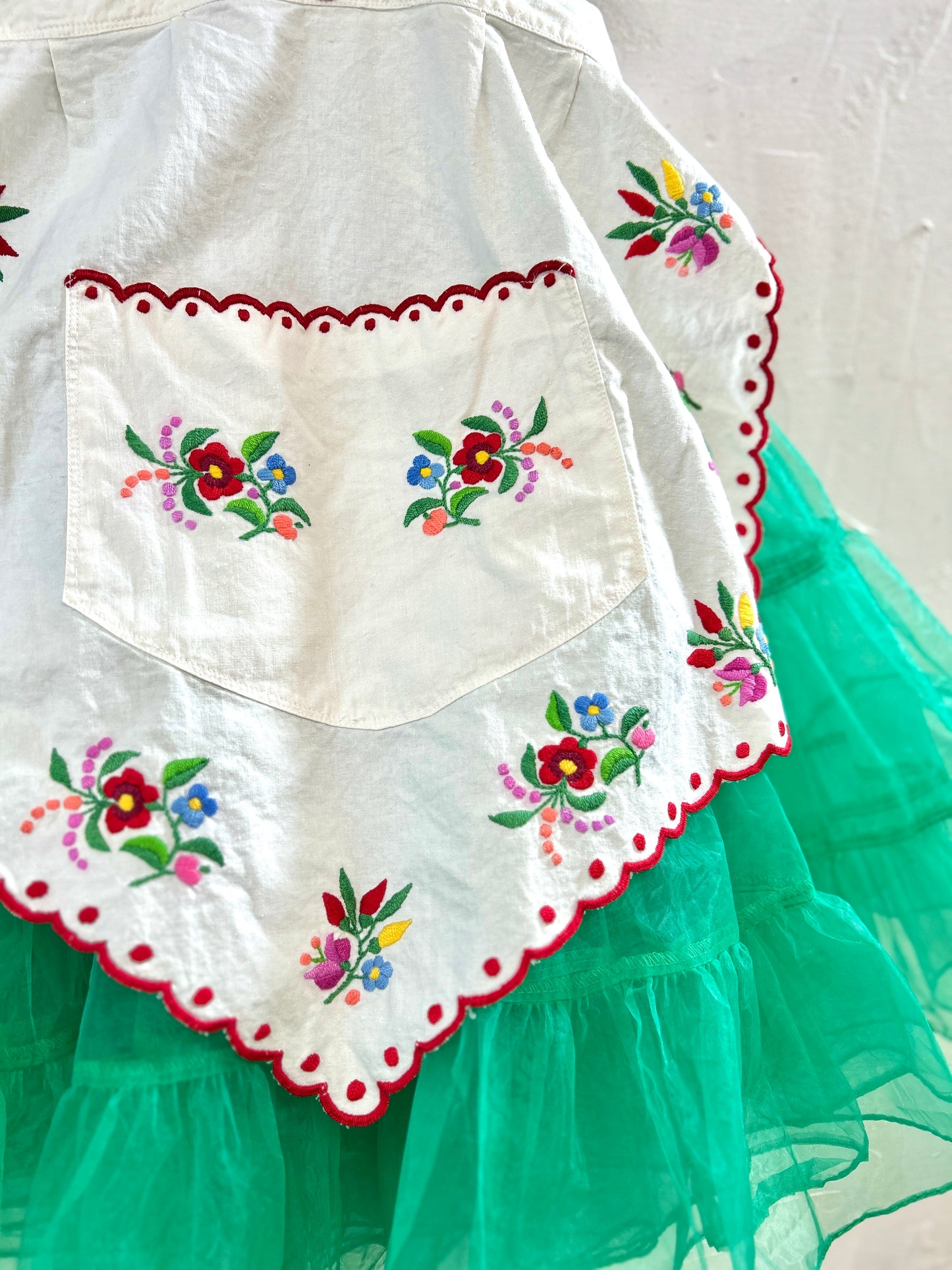 Vintage Embroidery Apron [A31292]