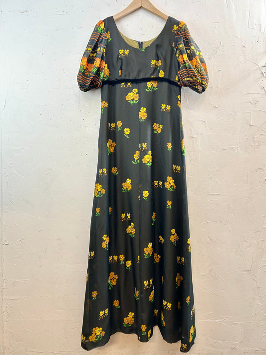 ’70s Vintage Flower Dress [G30615]