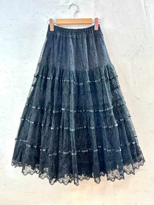 Vintage Lace Skirt MADE IN FRANCS [H30760]