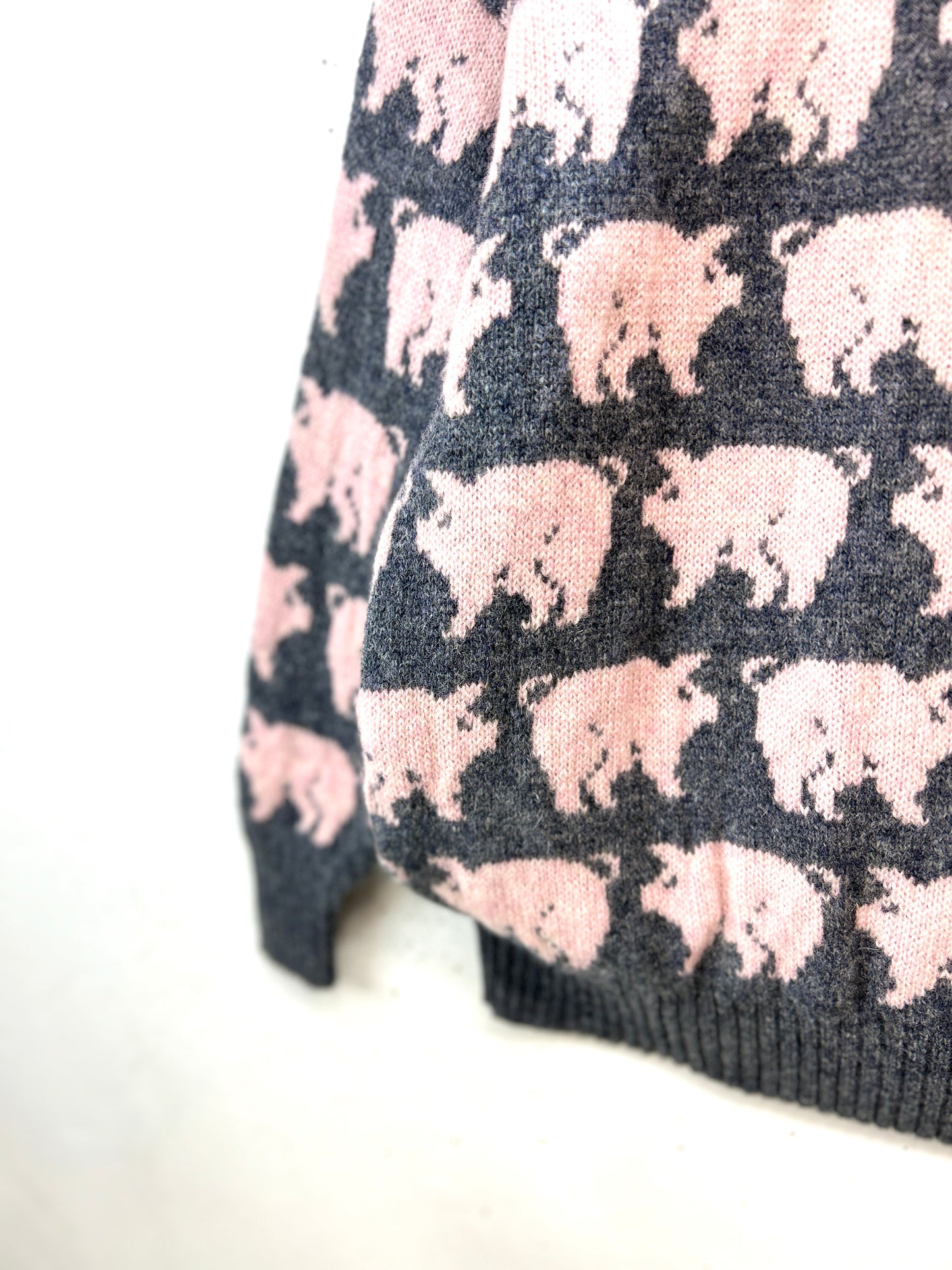Vintage Fancy Knit Sweater 〜borderglen〜 MADE IN THE UNITED KINGD0M [L31085]