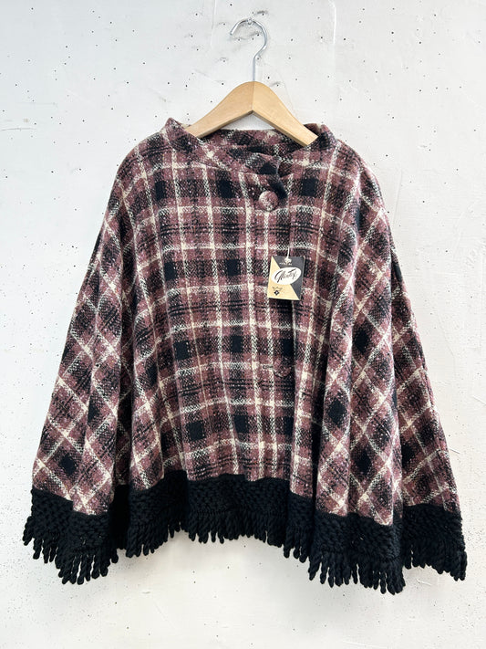 Vintage Plaid Poncho  [A31297]