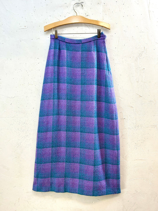 Vintage Plaid Long Skirt [K30932]