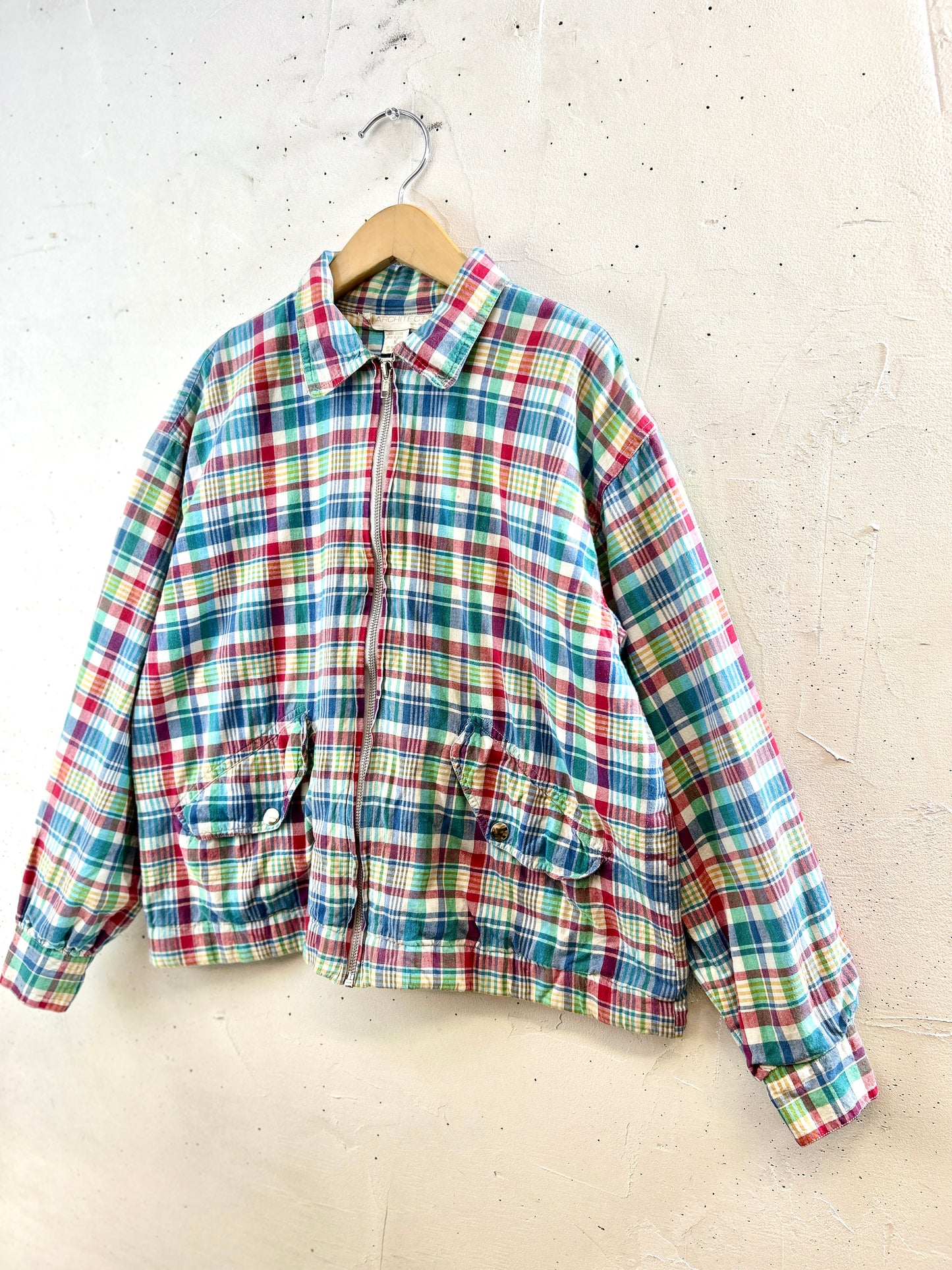 Vintage Plaid Jacket　MADE IN INDIA  [I3104]