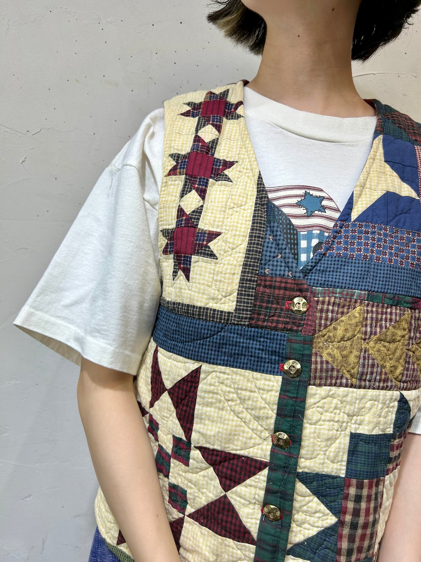 Vintage Patchwork Vest HAND CRAFTED [H24840]