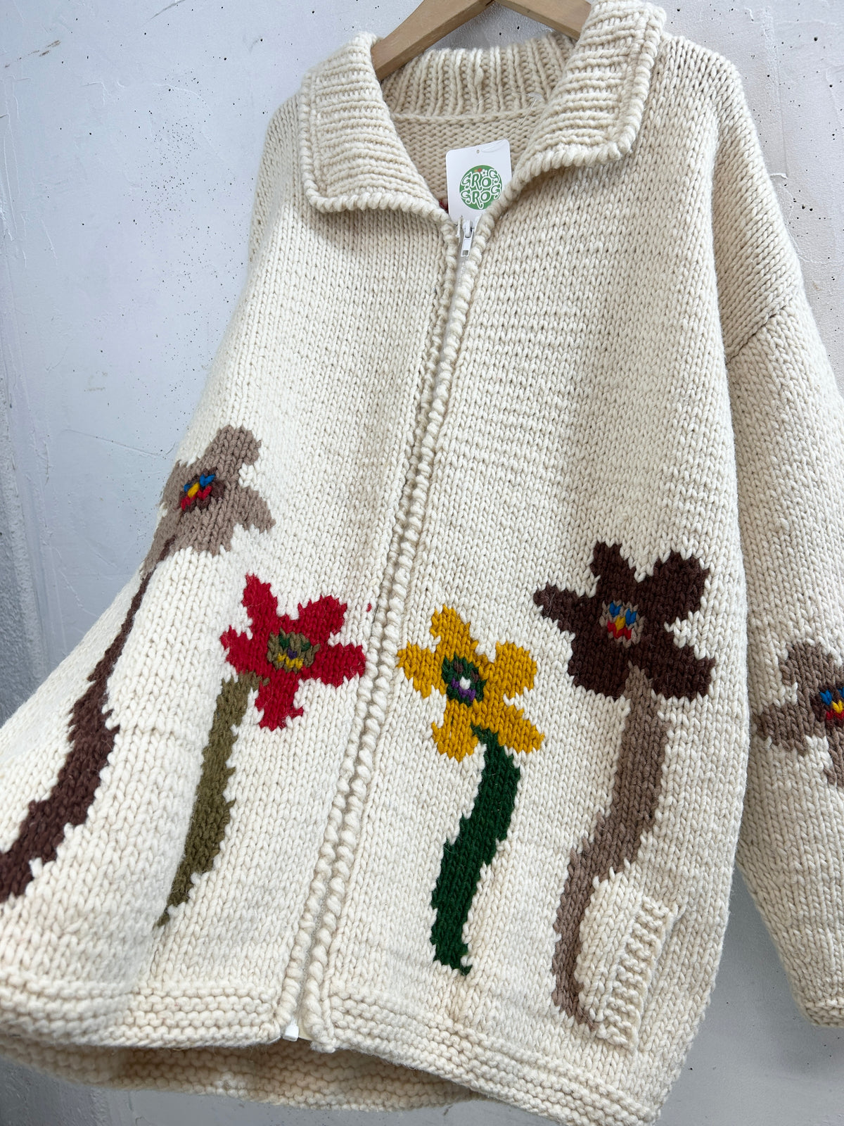 Vintage Hand Knit Smile Flower [I33946]