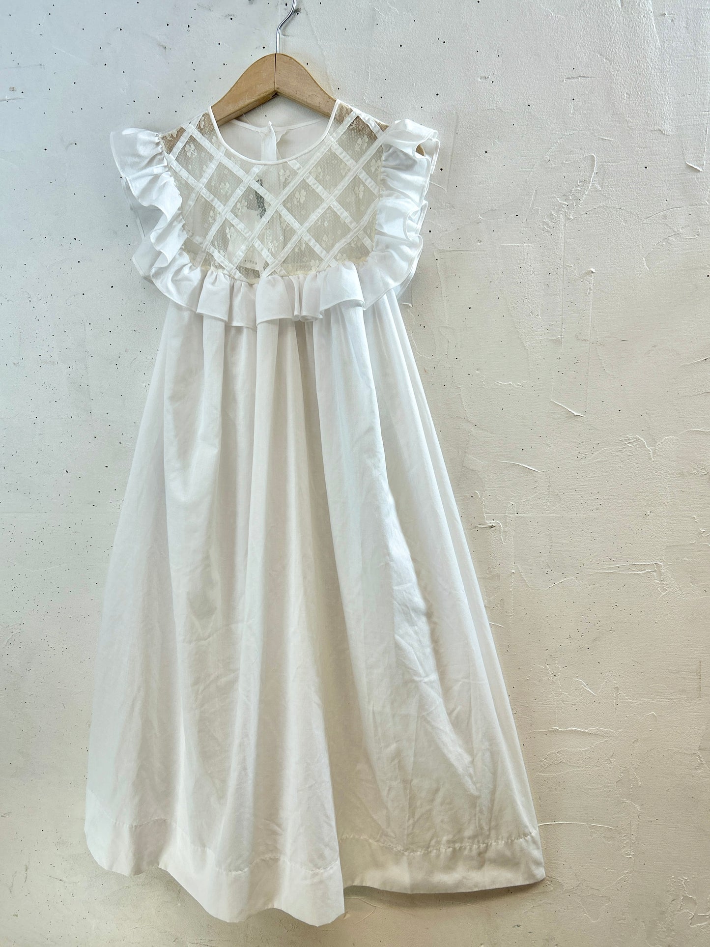 Vintage White Lace Dress union made [H30780]