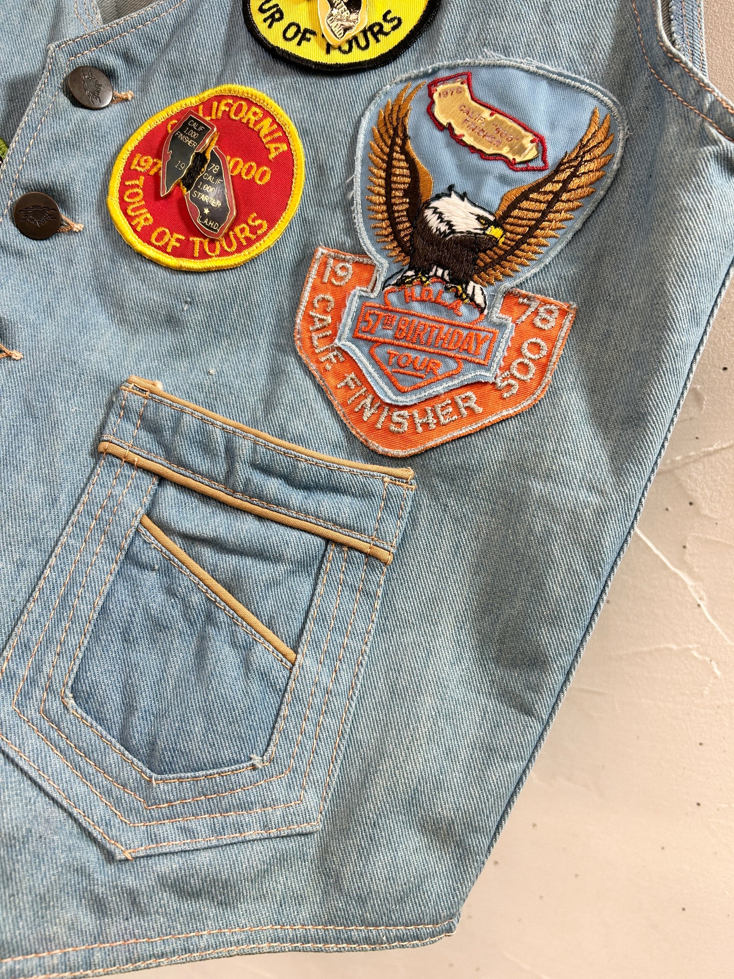 '70s Vintage Patch Vest [K30781]