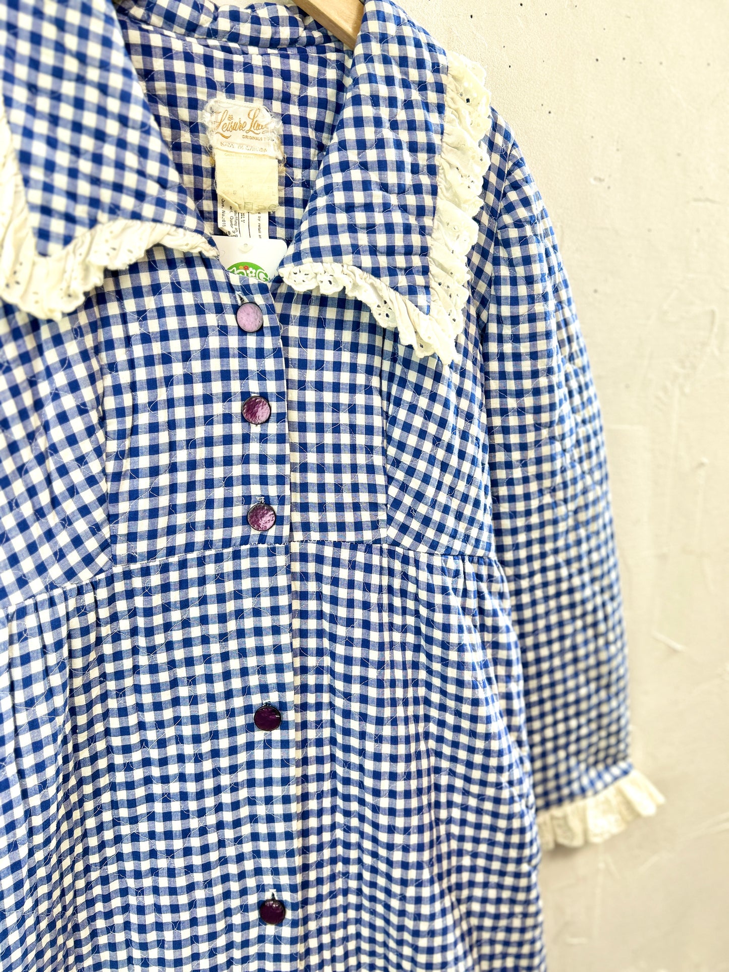 '70sVintage Quilting Gown [L31158]