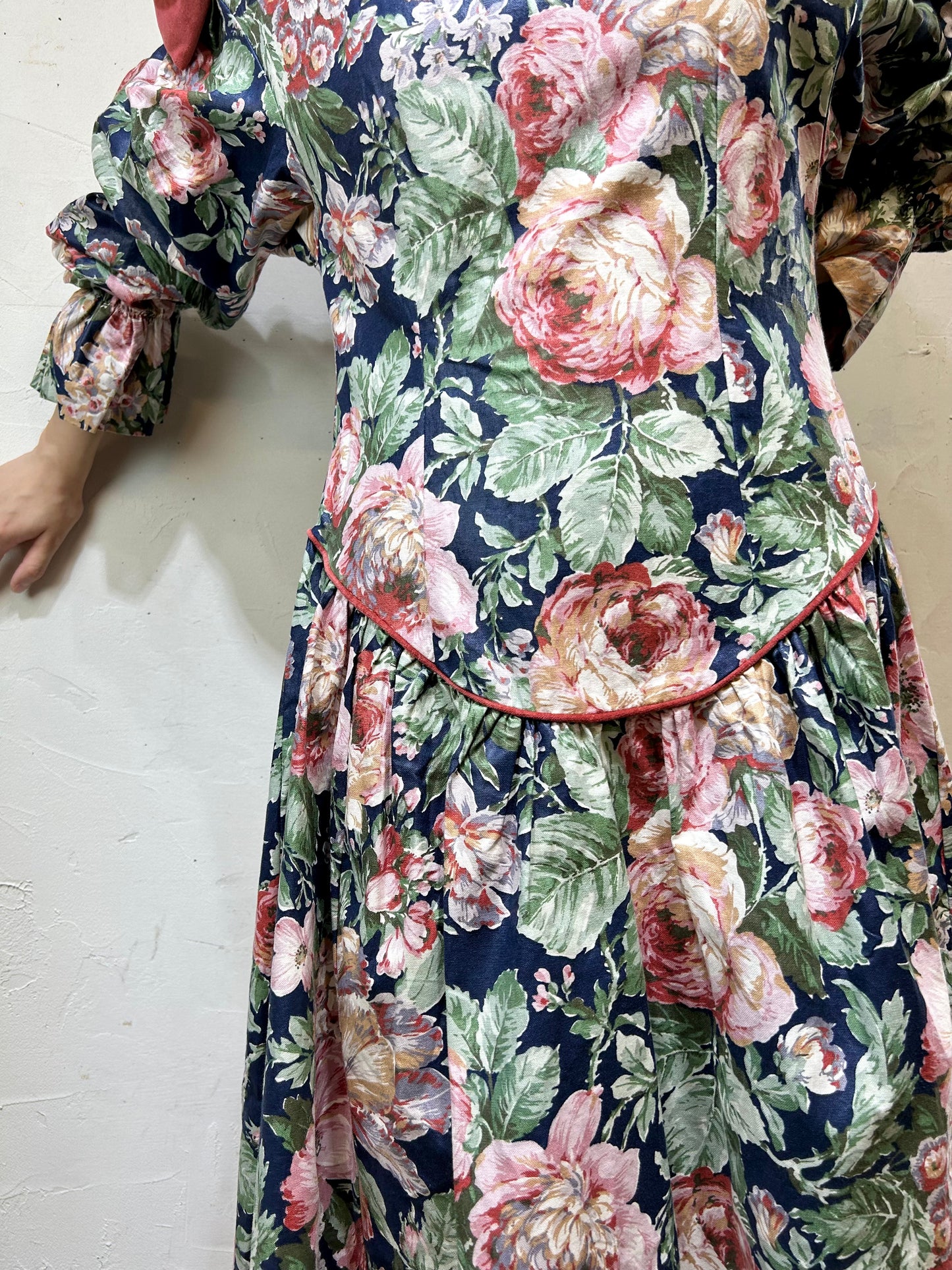 Vintage Cotton Dress MADE IN USA [H24839]