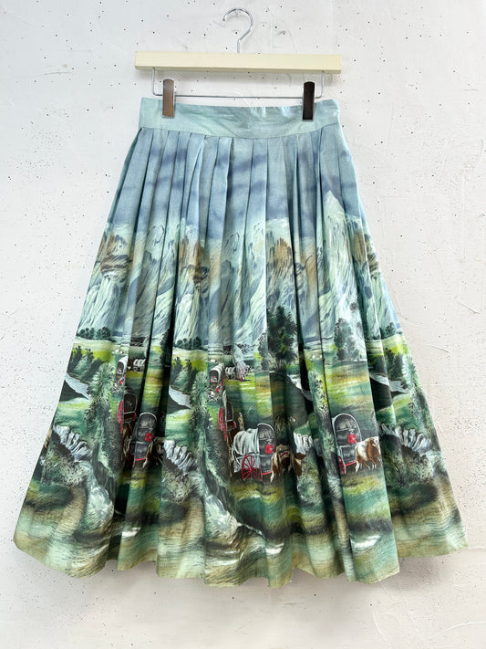 '50s Vintage End Pattern Skirt [G33175]
