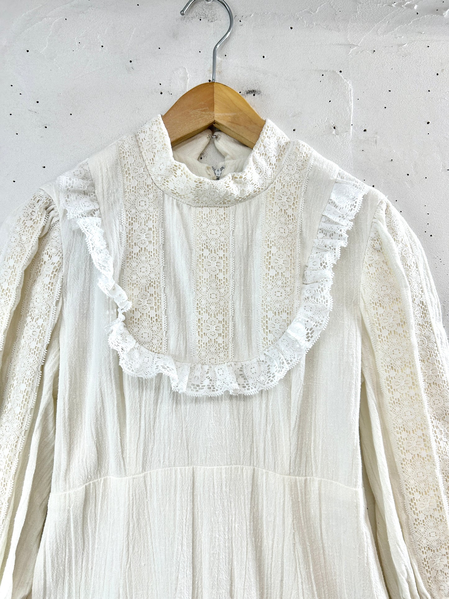 '70s Vintage White Dress  [H33499]