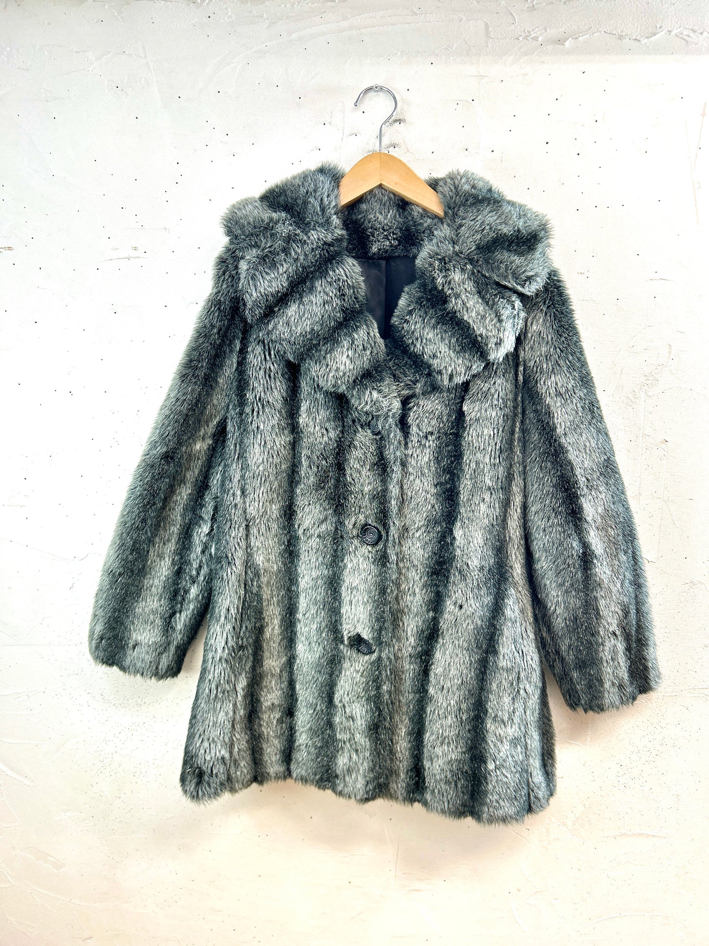 60s Vintage Eco Fur Jacket [L31165]