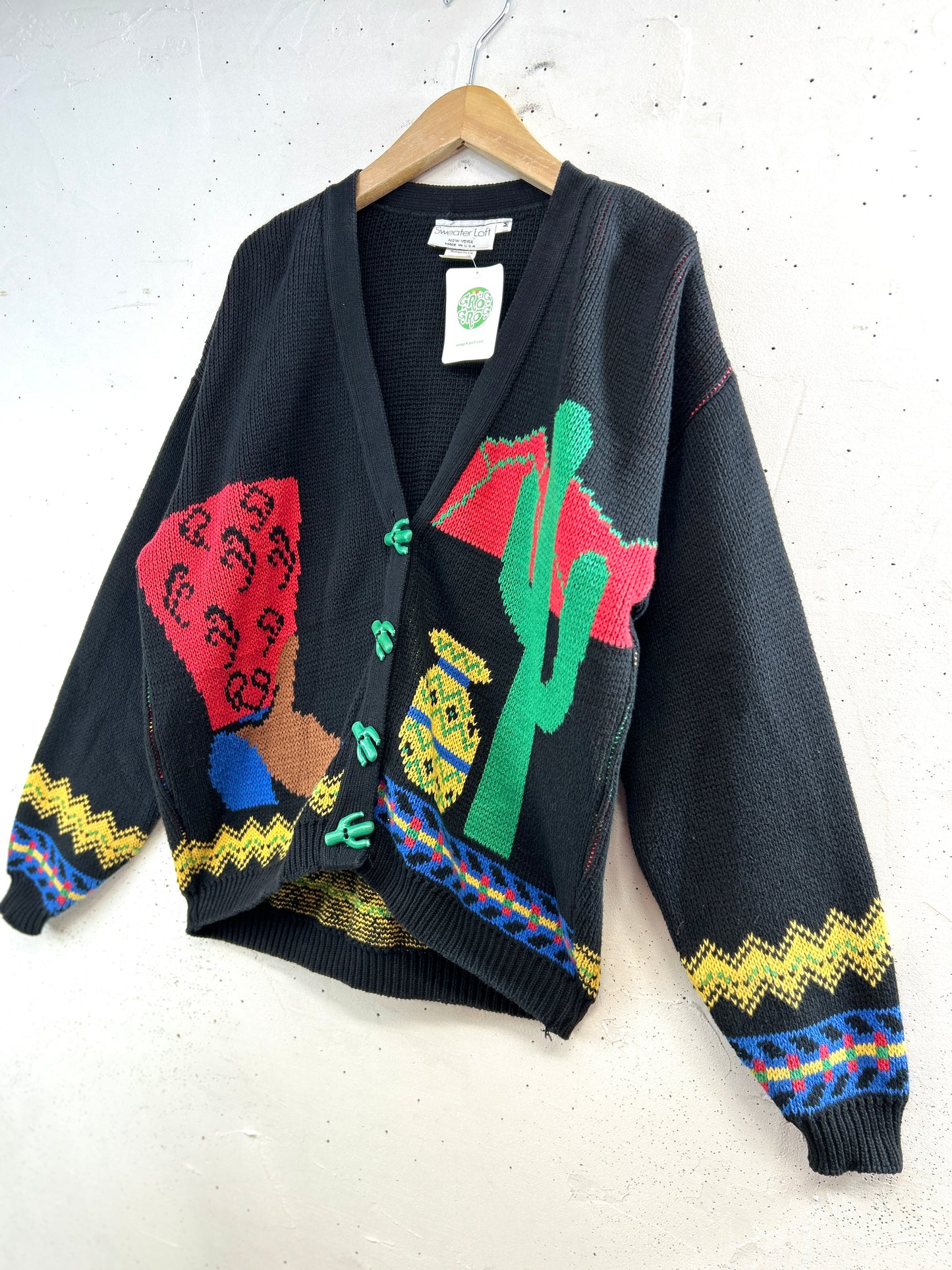 Vintage Cotton  Knit Cardigan MADE IN USA [C31871]
