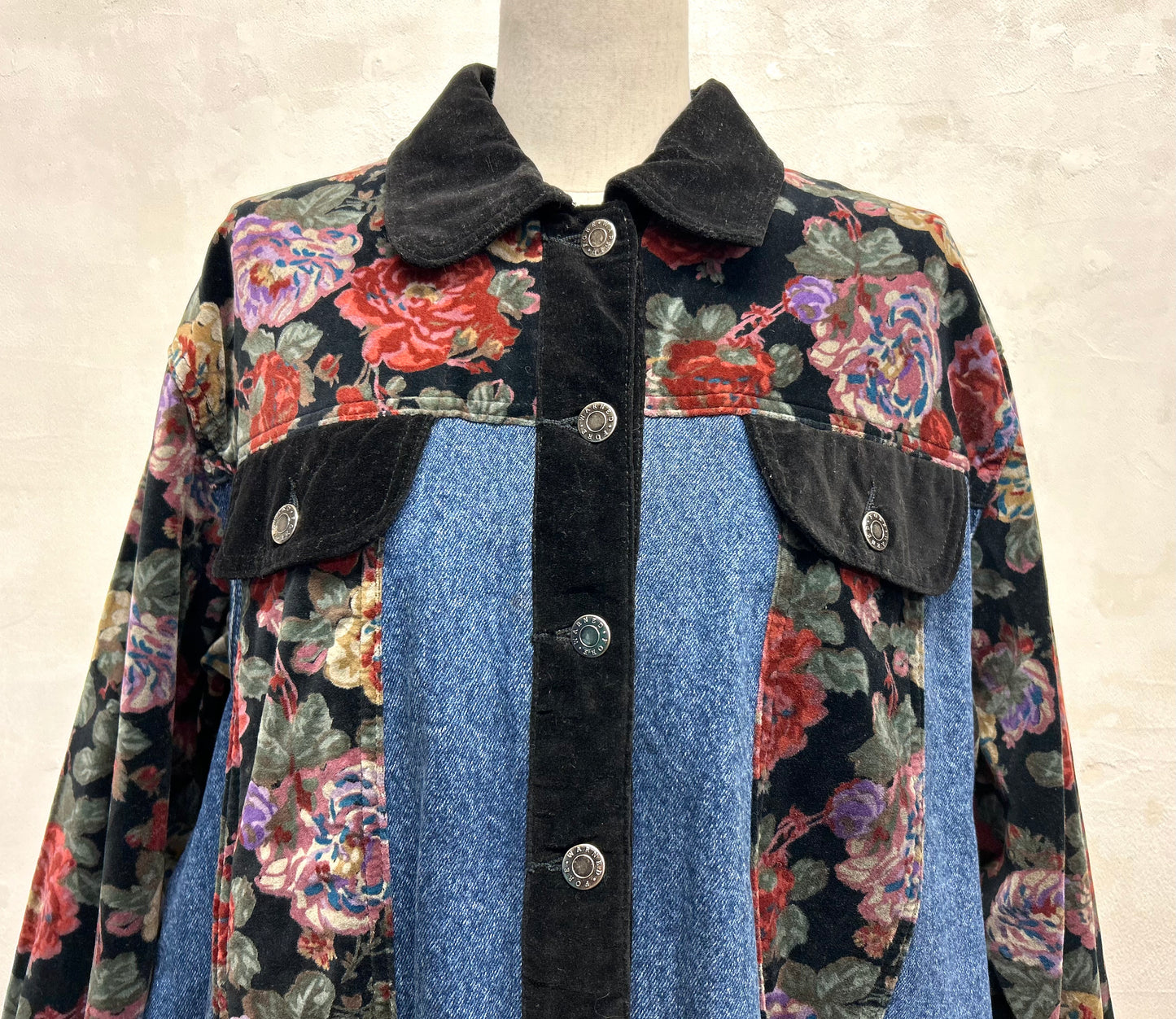 Vintage Denim Jacket 〜Denim×velor custom 〜 [L29179]