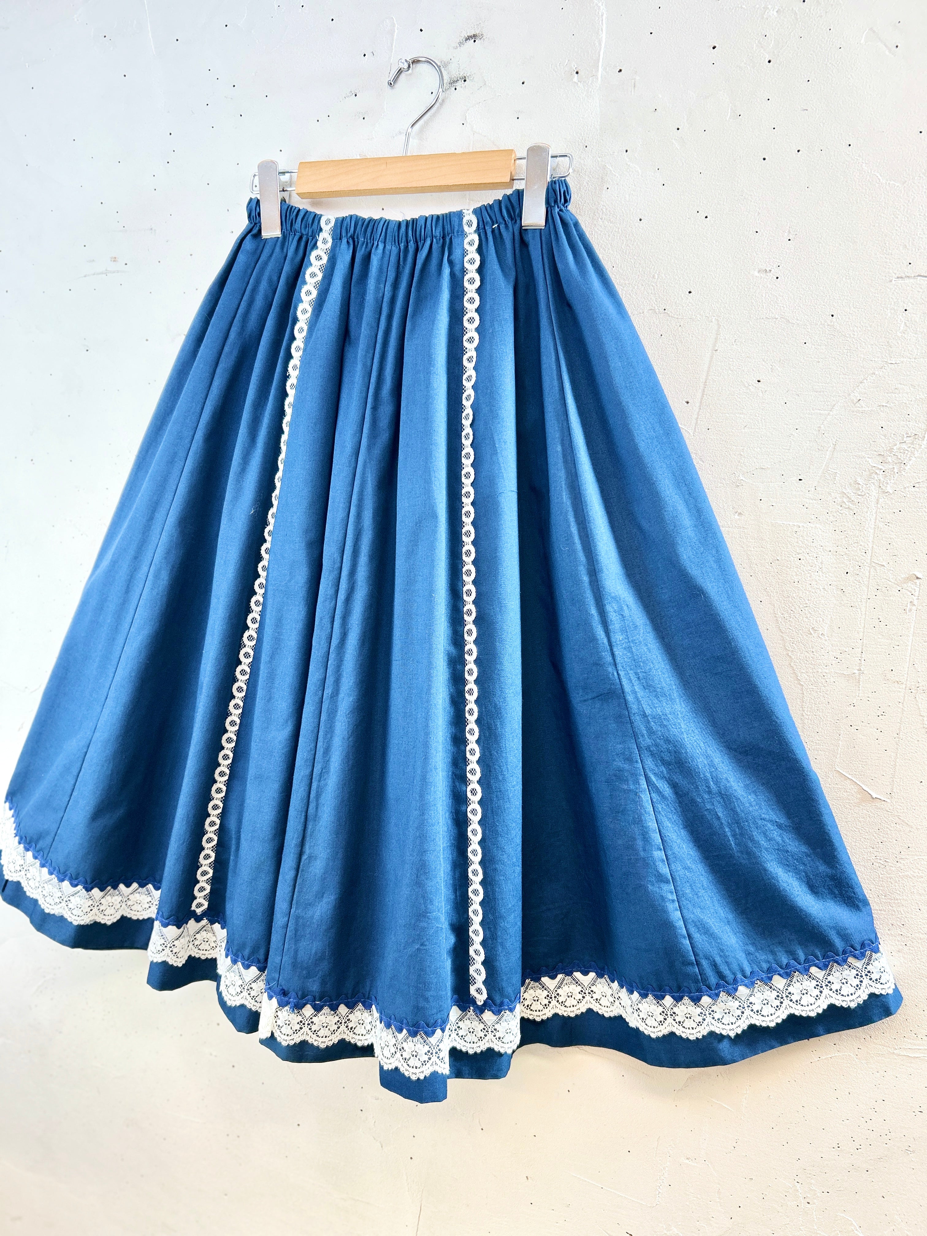 ♥70sVintage✽70sパッチワーク刺繍スカート♥ 70s Patchwork Skirt Reversible [H30864] – GROGGROG