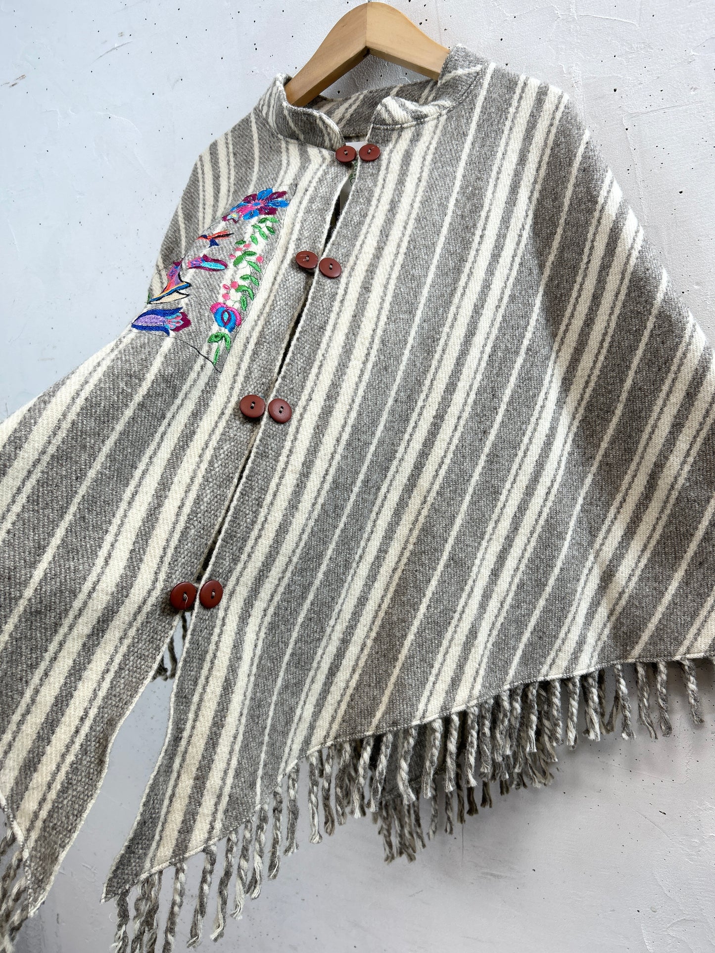 Vintage Wool Poncho  [A31391]