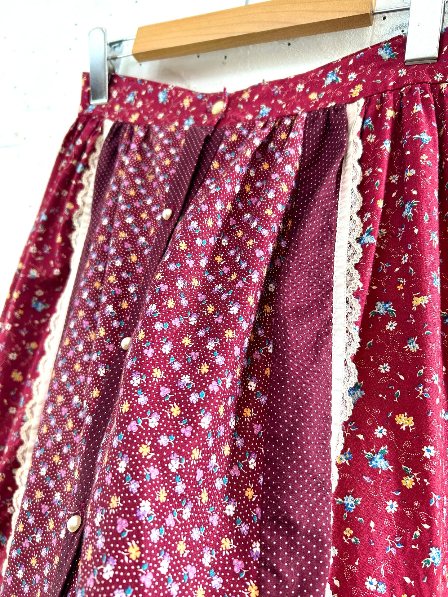 '70s Vintage flower Skirt [J30524]