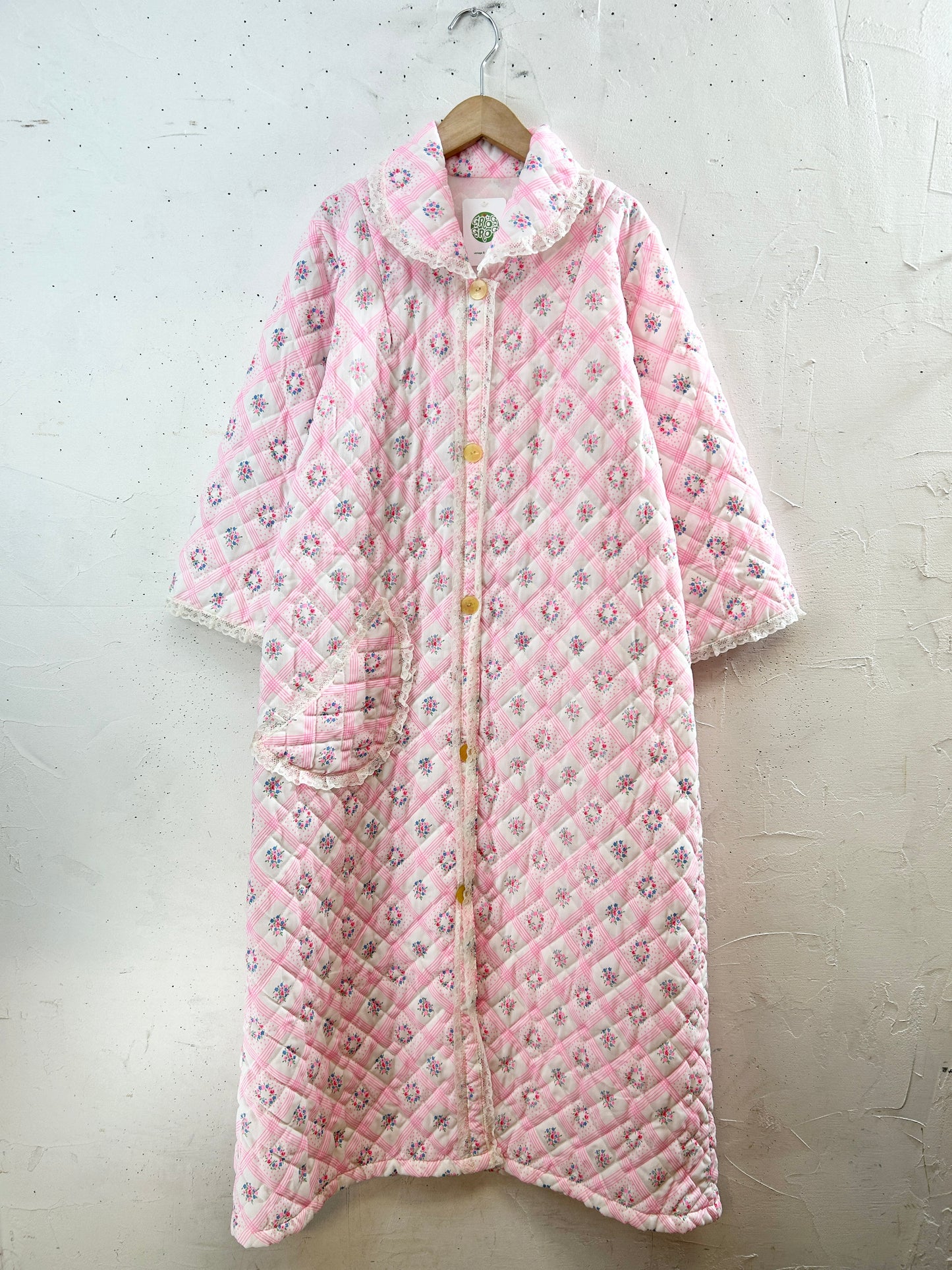 ’70s Vintage Quilting Gown [I30305]