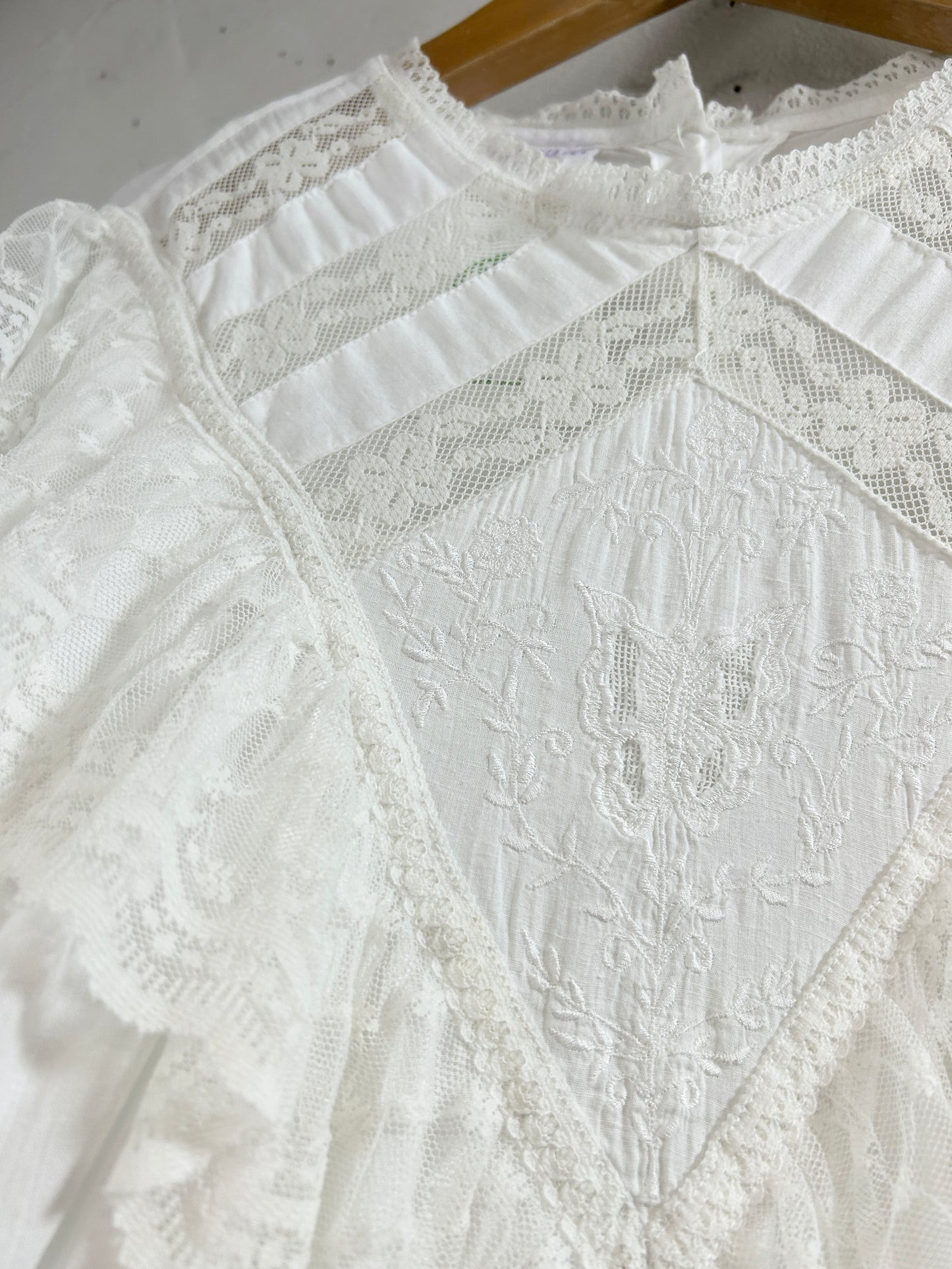 Vintage White Dress 〜SAYBURY Made in INDIA〜 [H33477]
