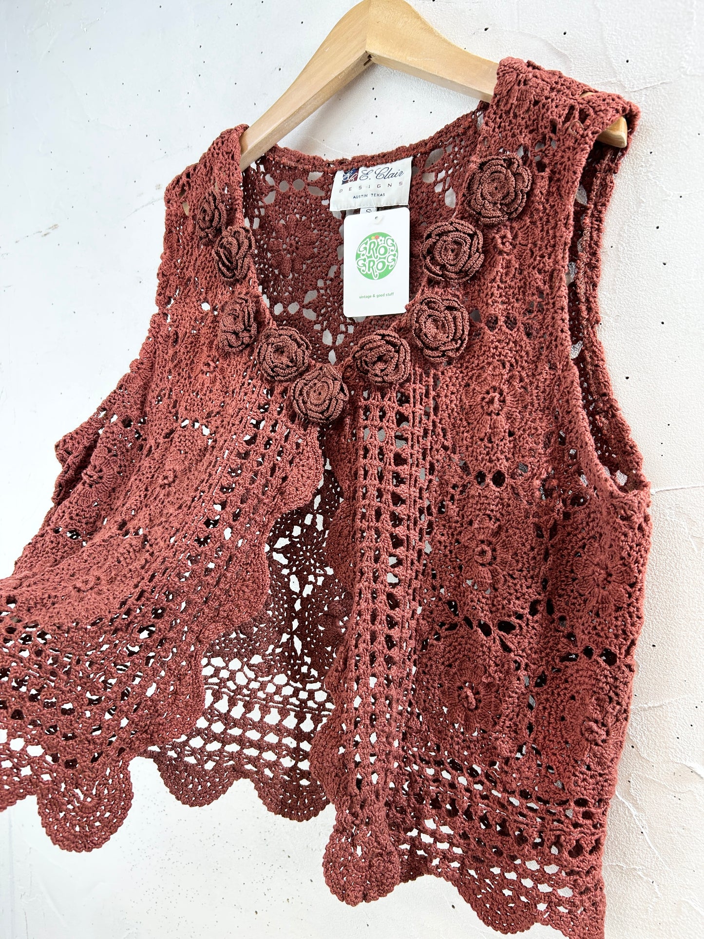 Vintage Crochet Vest 〜MADE IN USA〜 [J30543]
