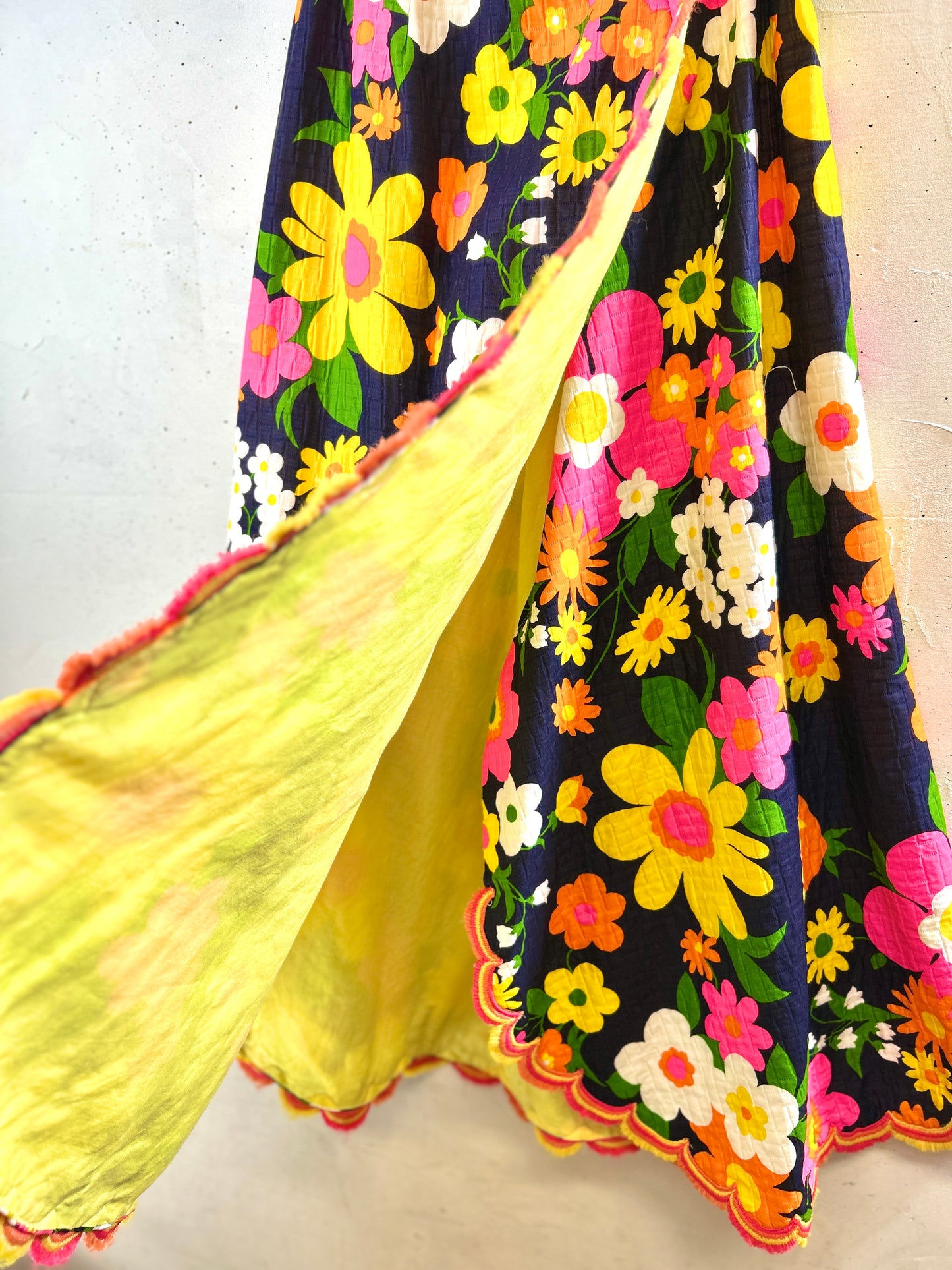 '70sVintage Wrap Skirt  Flower [I30109]