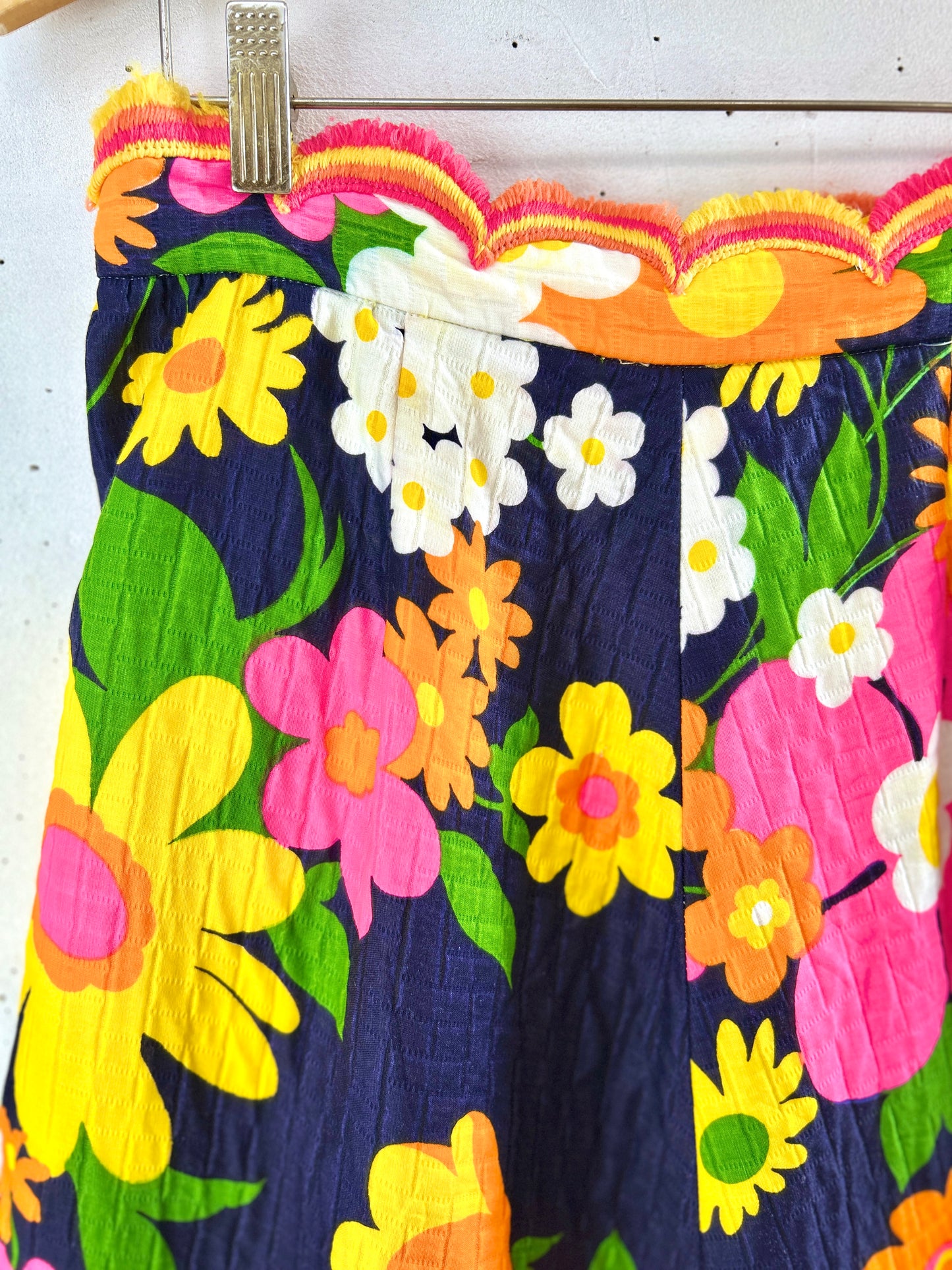 '70sVintage Wrap Skirt  Flower [I30109]