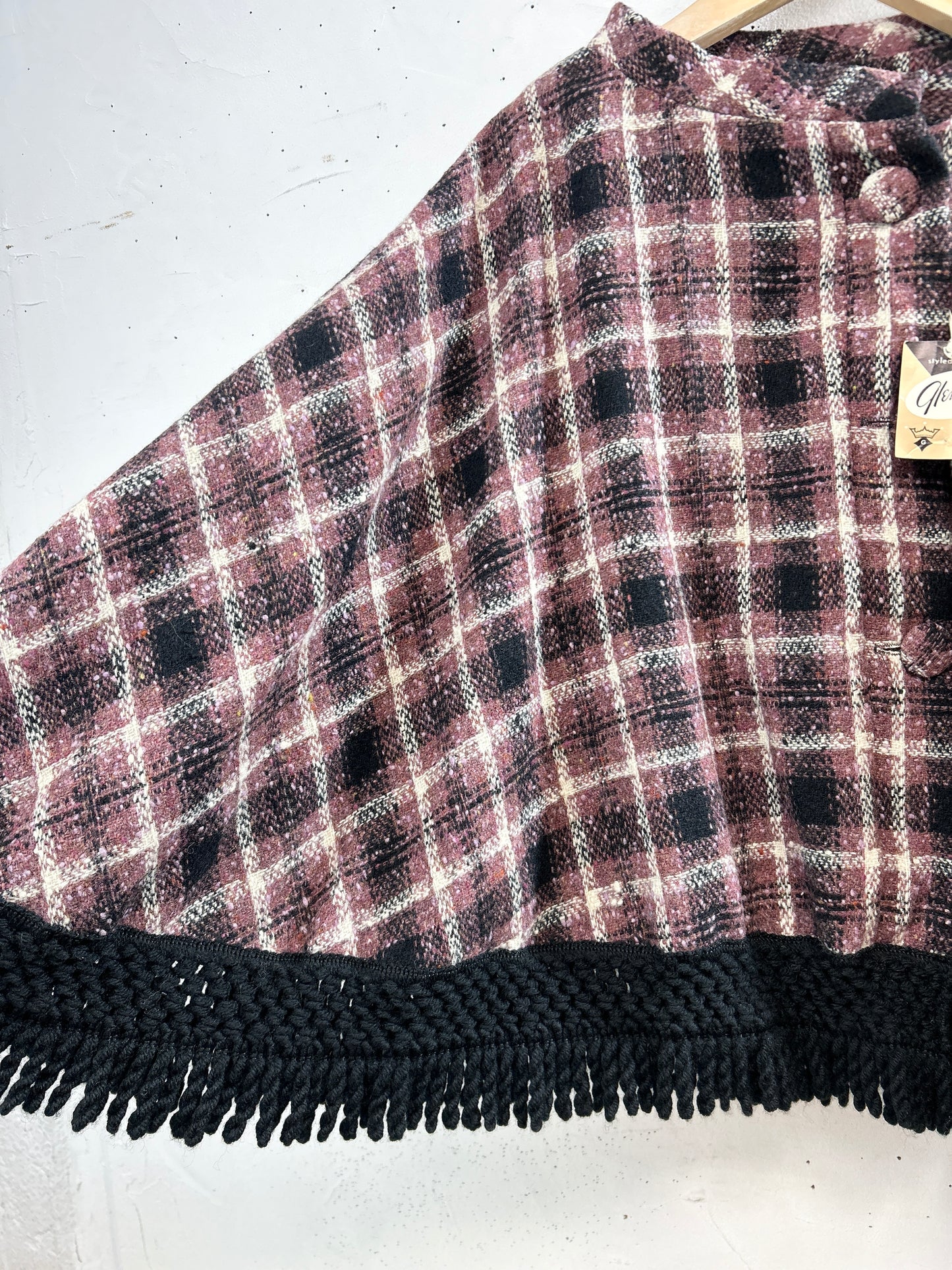 Vintage Plaid Poncho  [A31297]