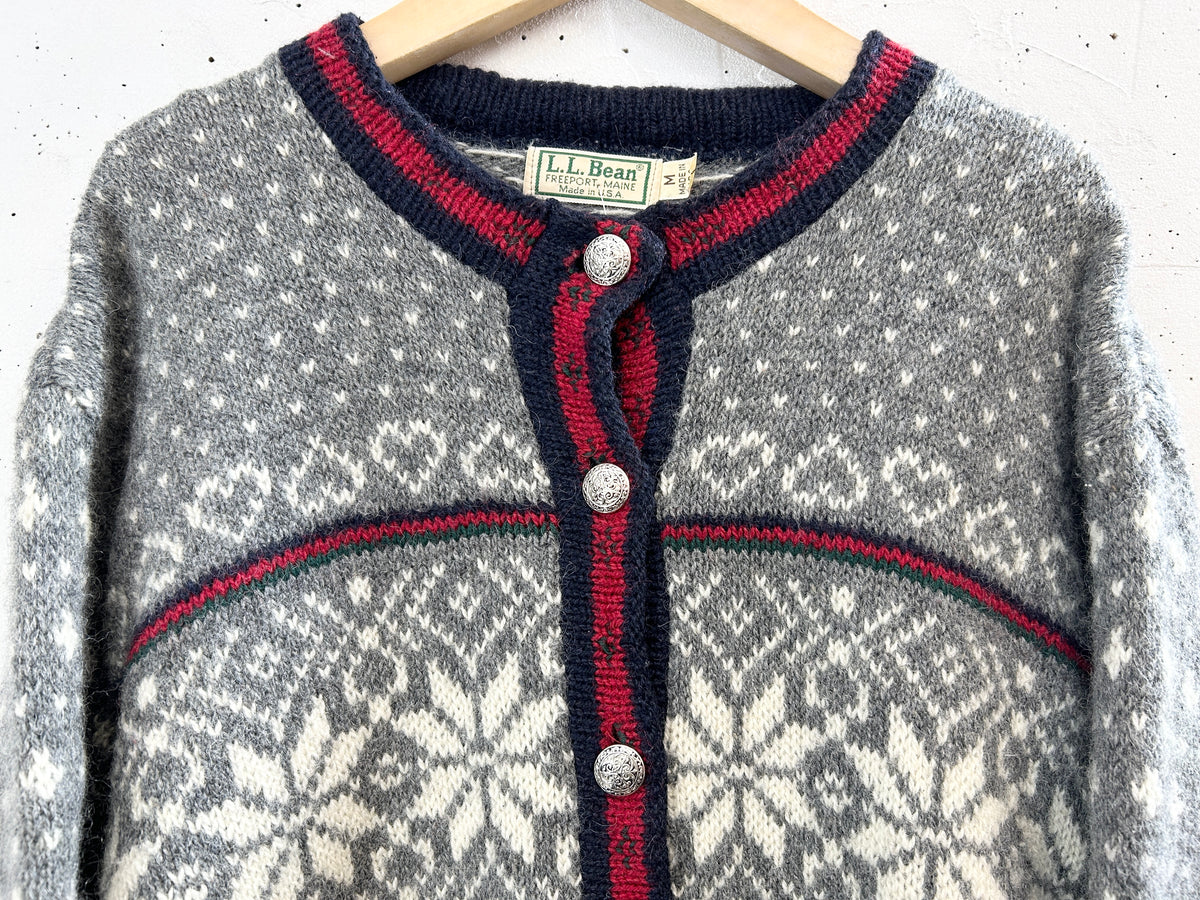 Vintage Nordic Knit Cardigan MADE IN USA 〜L.L.Bean〜  [J34338]