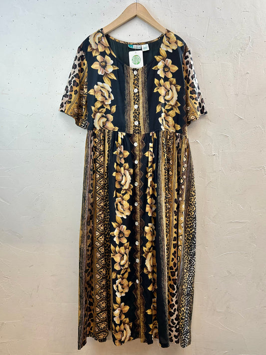 Vintage Indian Cotton Dress 〜LA CERA〜[G30759]