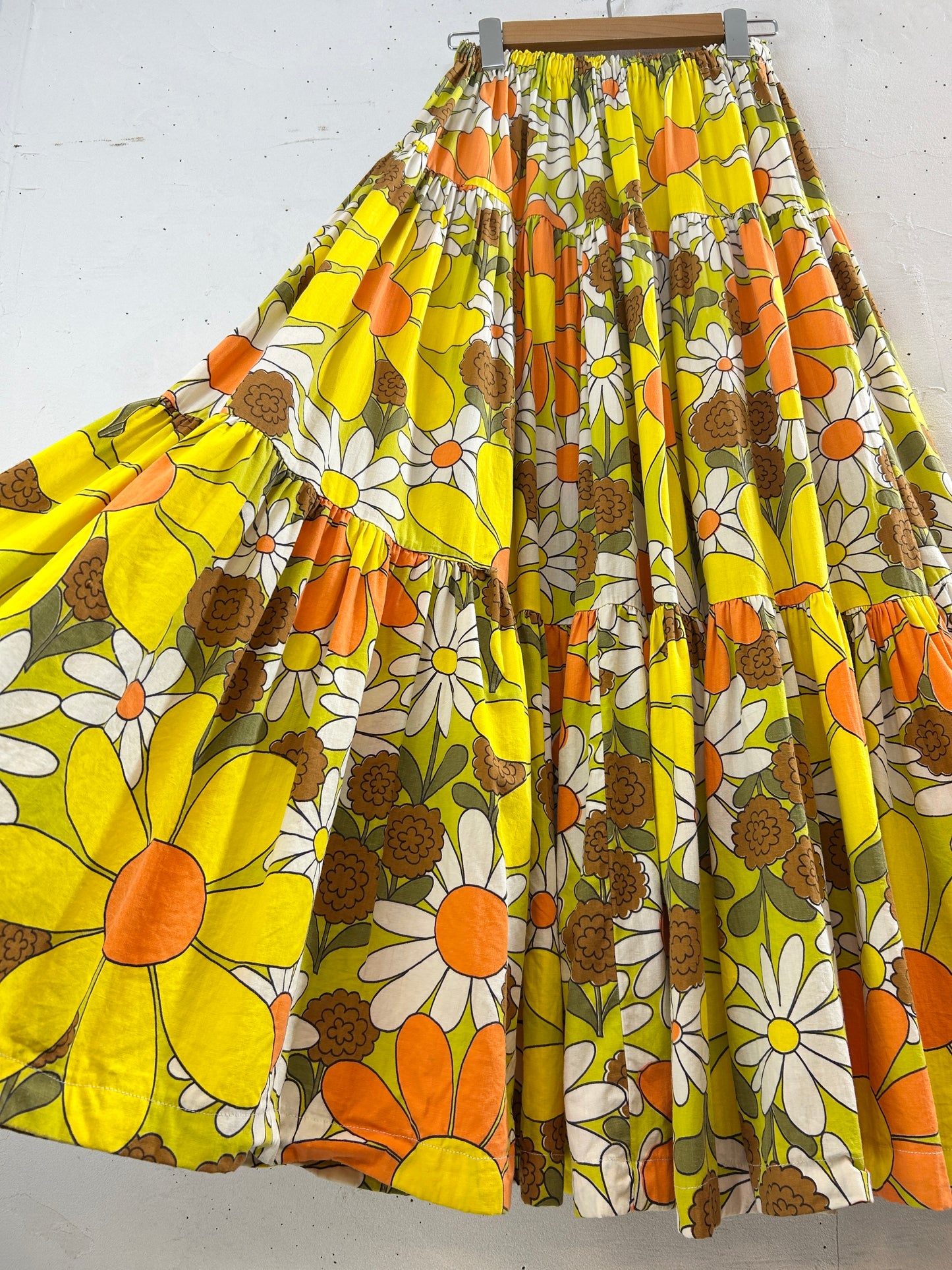 Vintage Tiered Skirt '70s Flower [H30809]