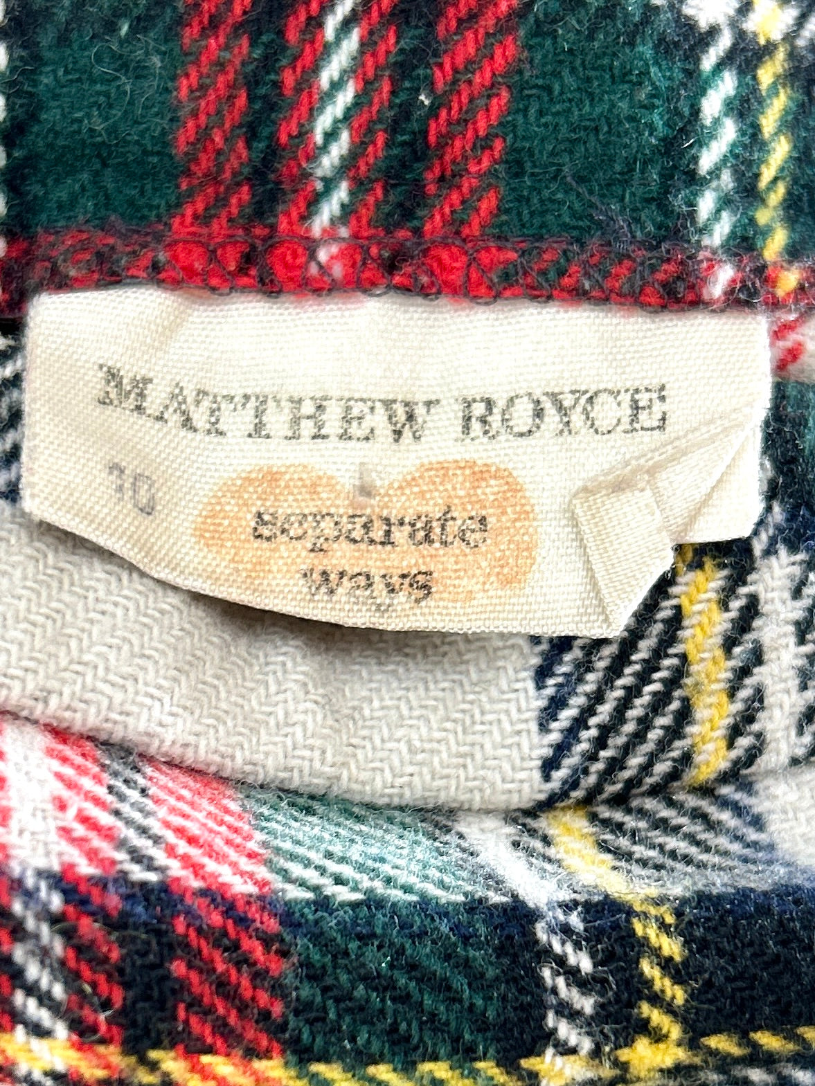 Vintage Plaid Skirt 〜MATTHEW ROYCE〜 MADE IN ENGLAND [J30484]
