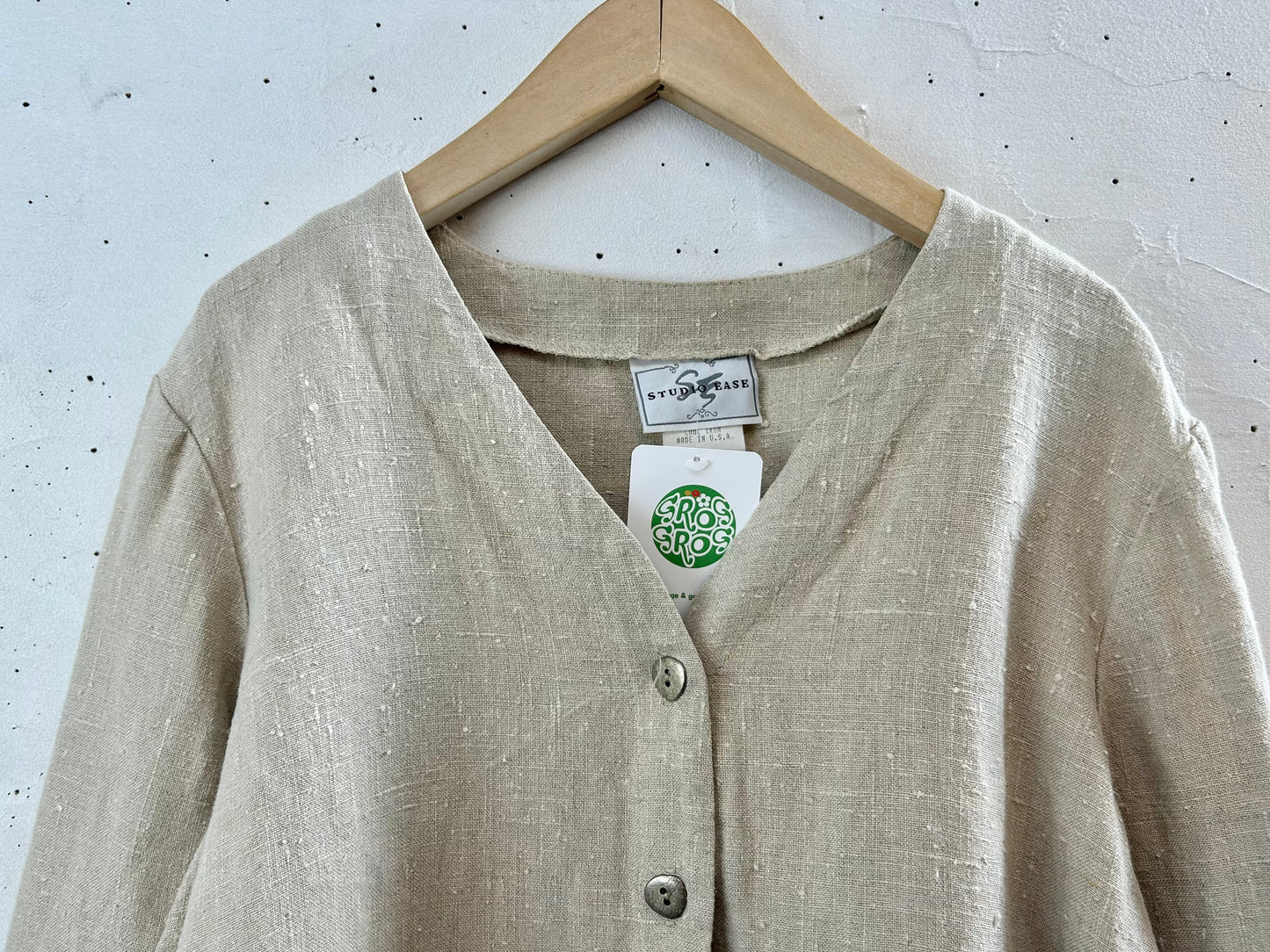 Vintage Linen Shirt MADE IN USA [G30755]