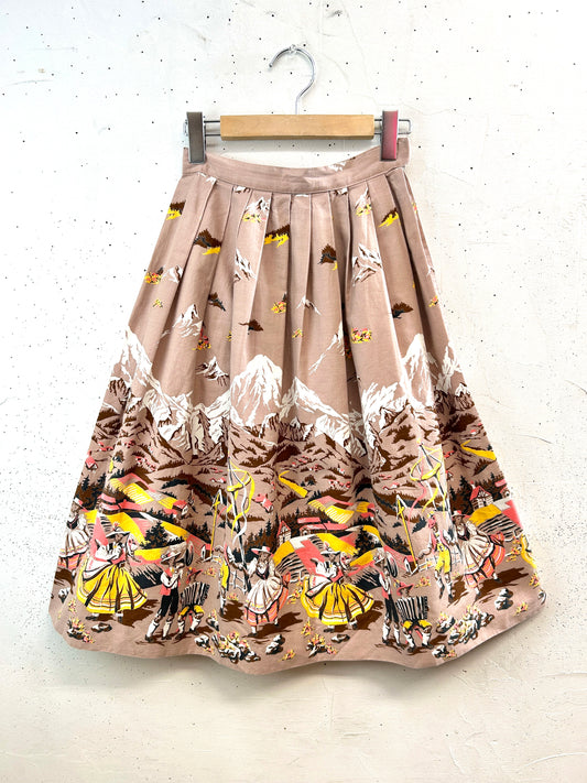 50s Vintage End Pattern Skirt [A31444]