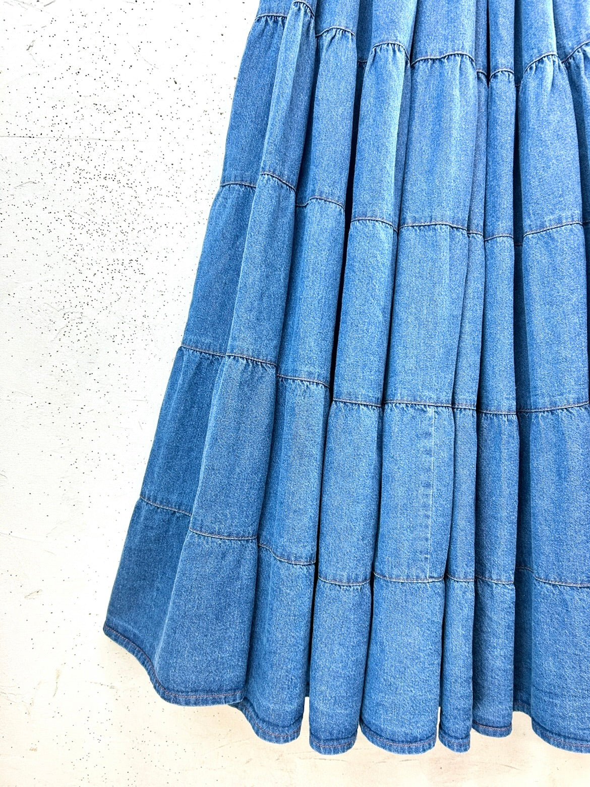 Vintage Denim Tiered Skirt 〜Made in USA〜 [C31901]