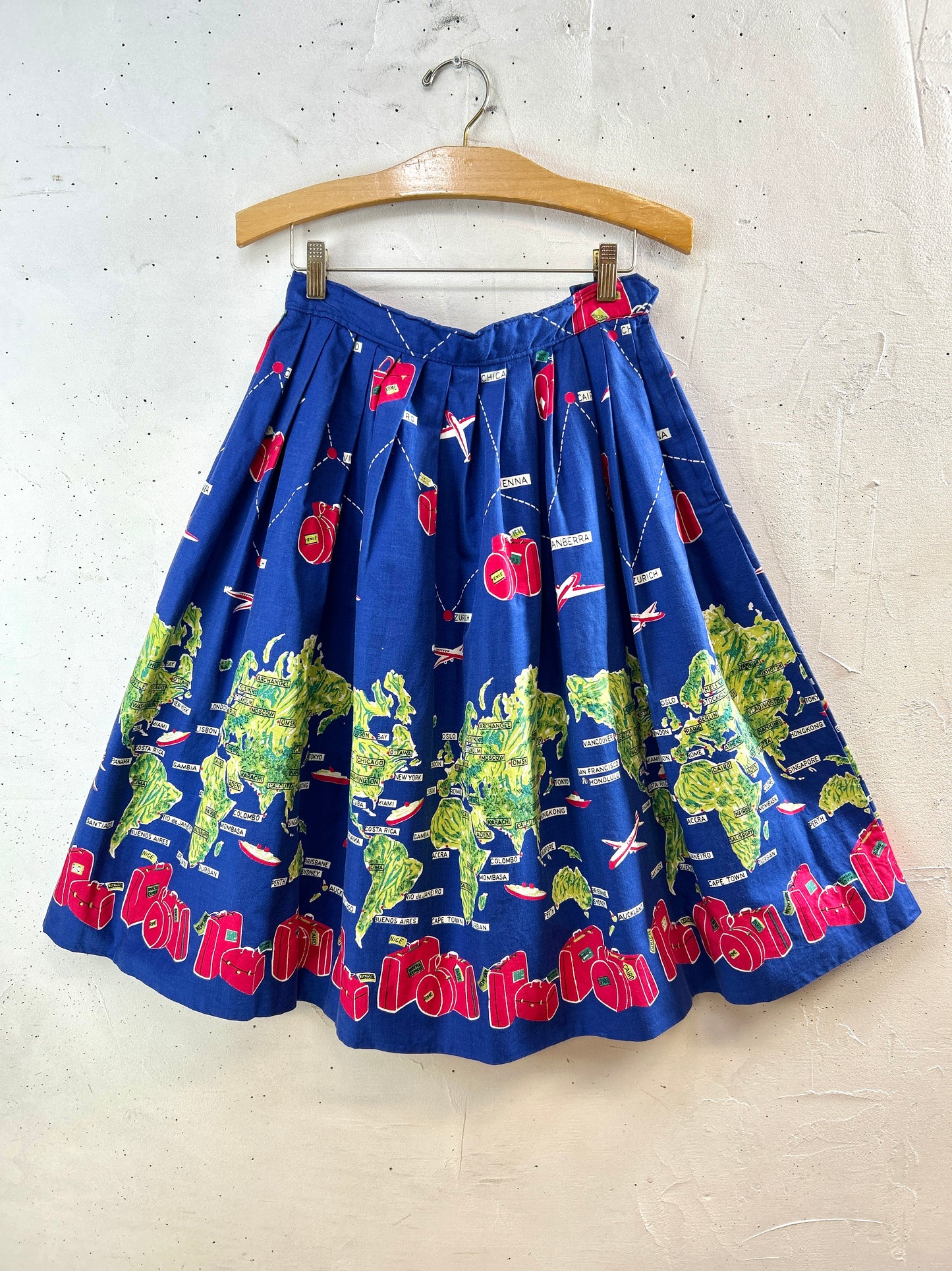 '70s Vintage End Pattern Skirt [I30178]