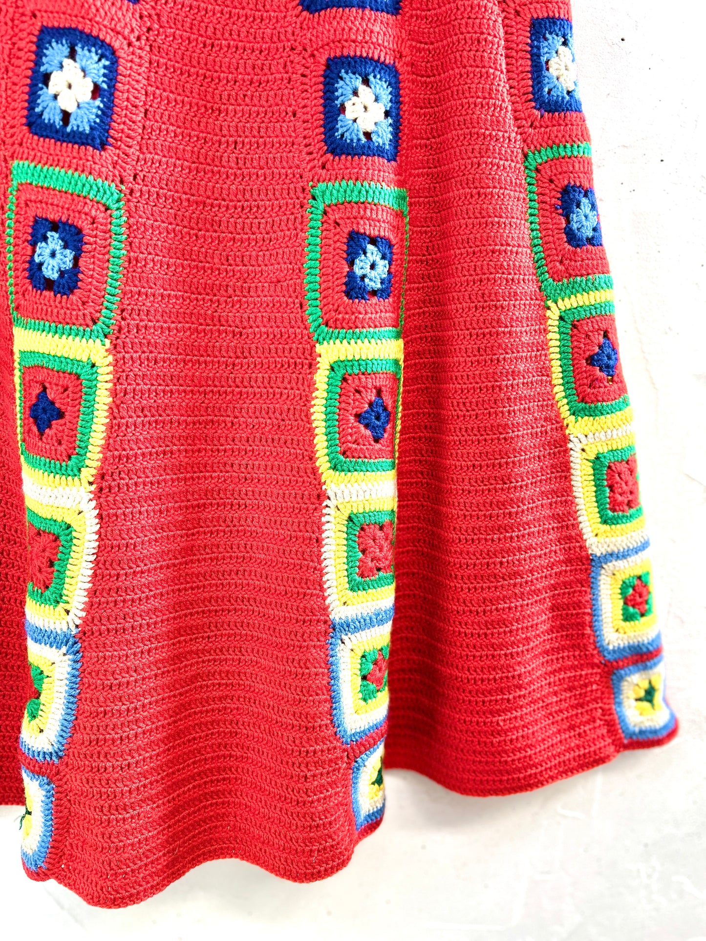 '70s Vintage Granny Square Skirt [A31472]