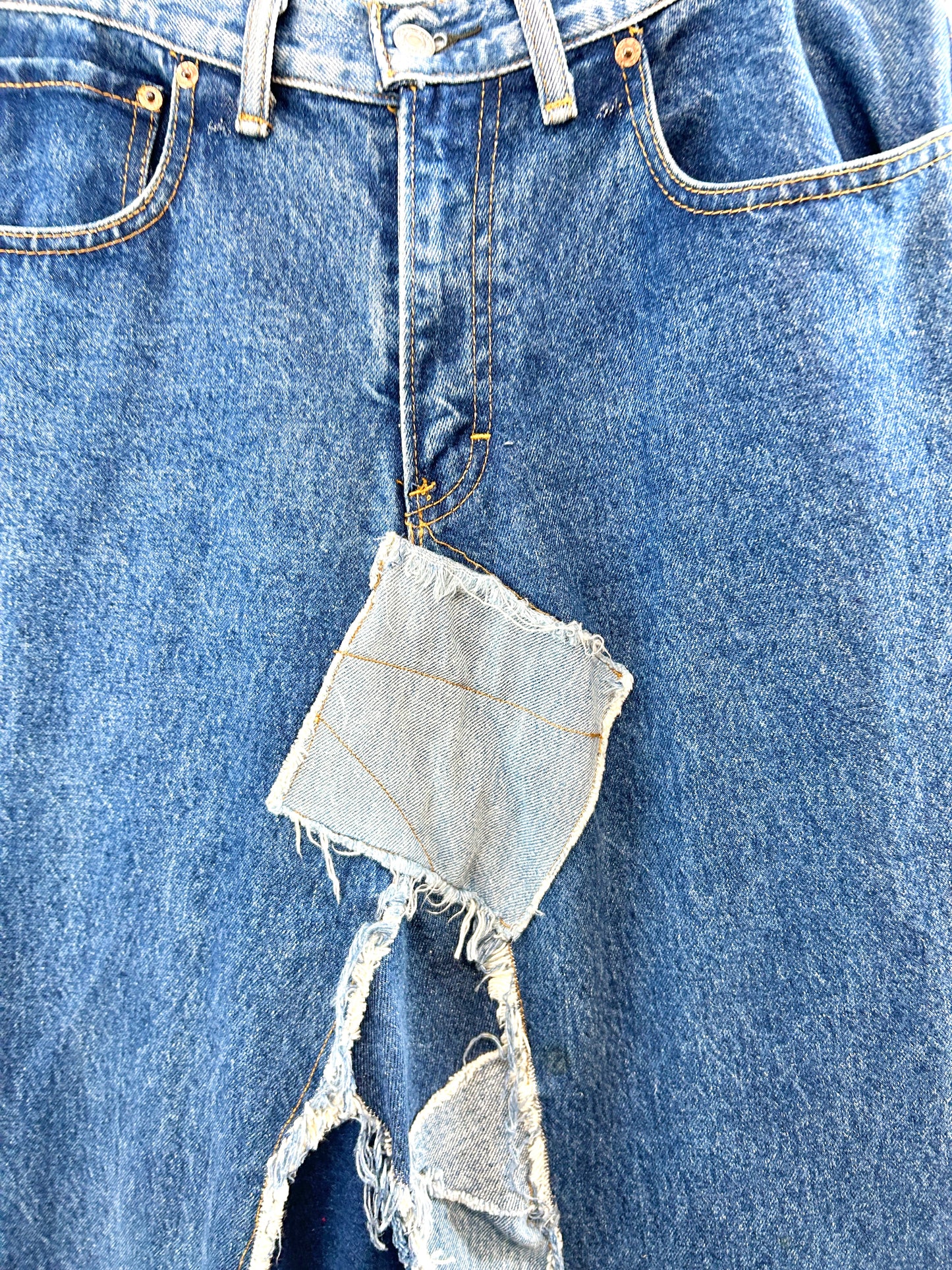 Vintage Denim Patchwork Skirt [F32635]