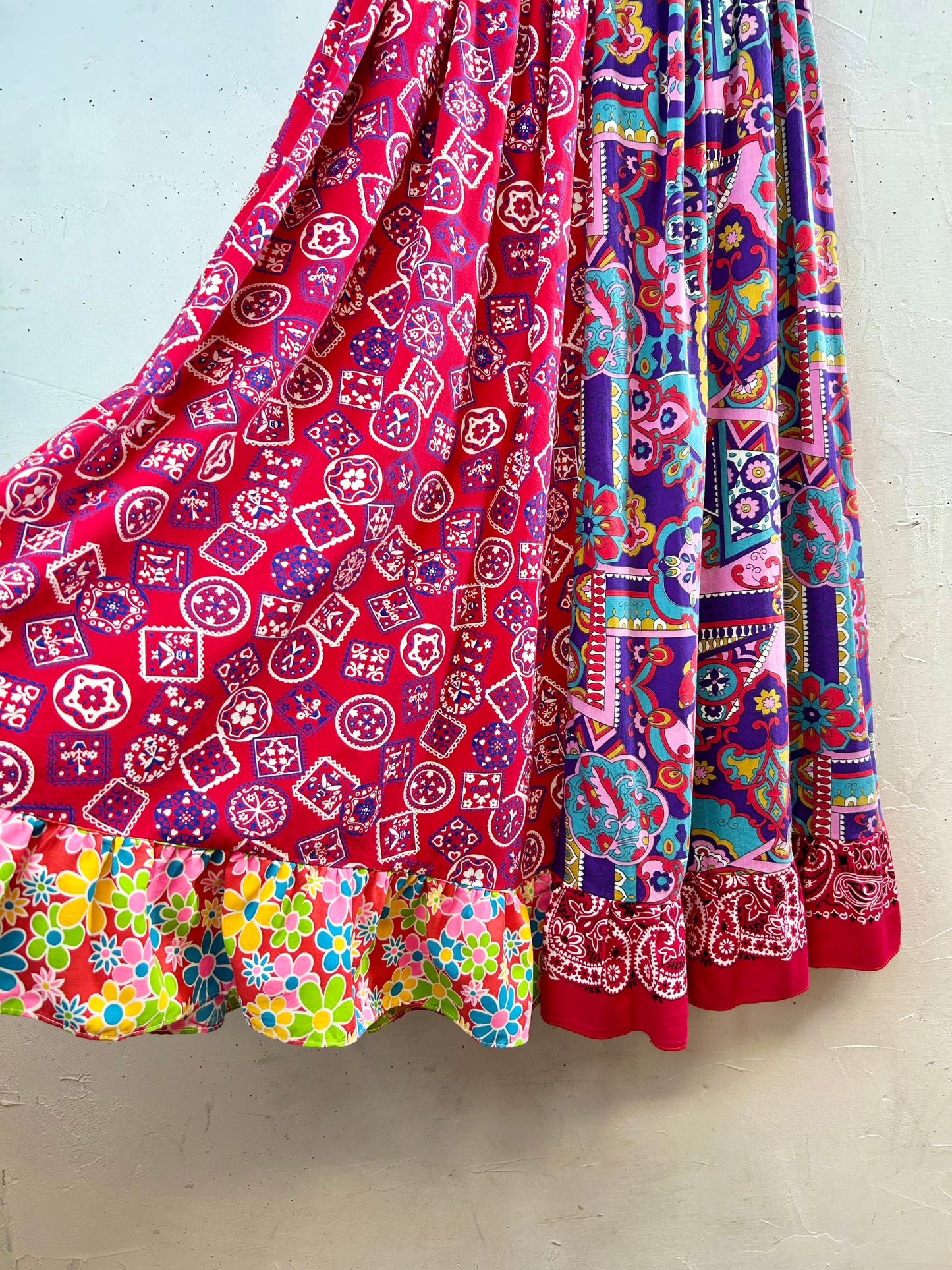 ’70s Vintage Crazy Pattern Skirt 〜Made Specially〜 [G30730]