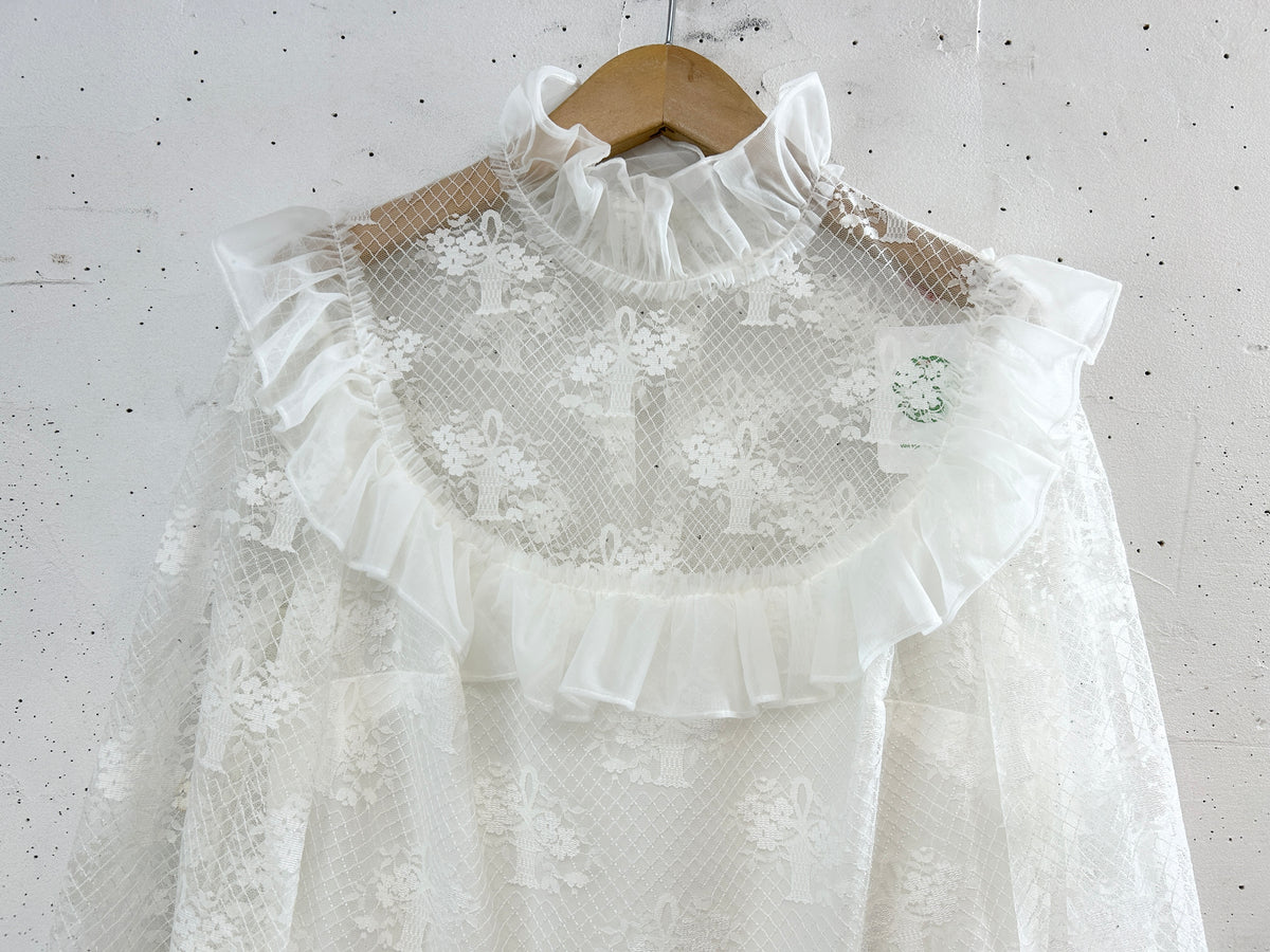 Vintage White Lace Dress [I33820]