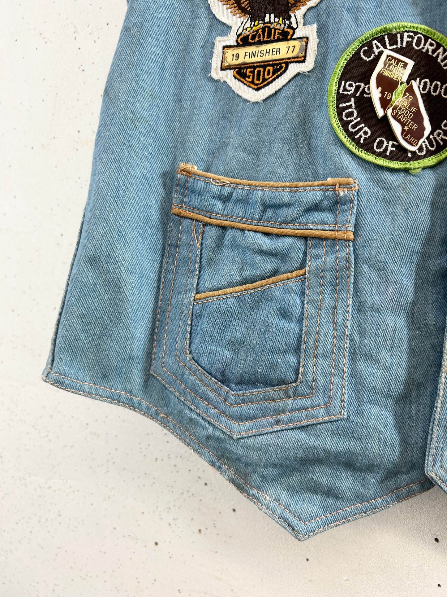 '70s Vintage Patch Vest [K30781]