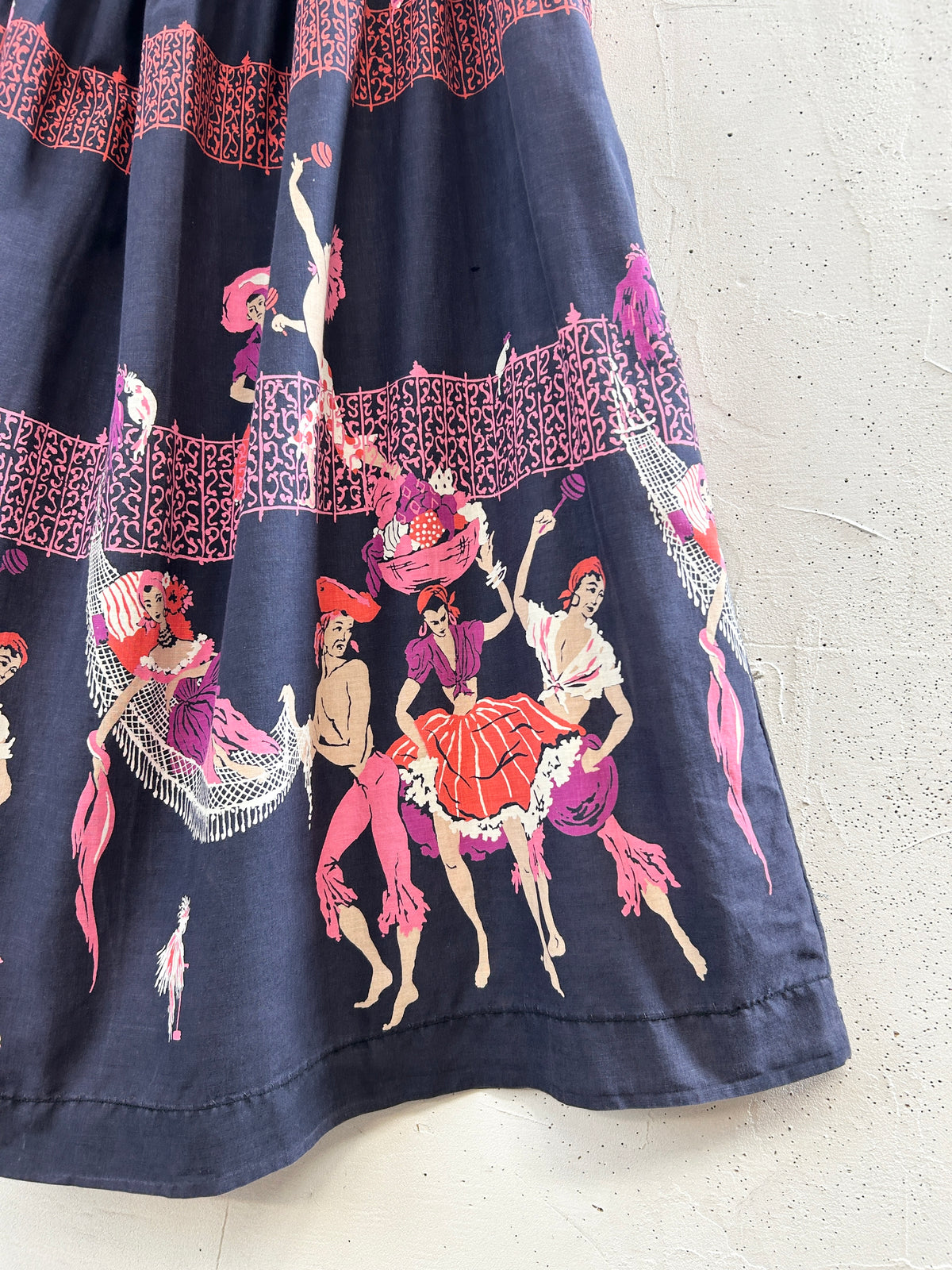 '50s Vintage End Pattern Skirt [J34112]