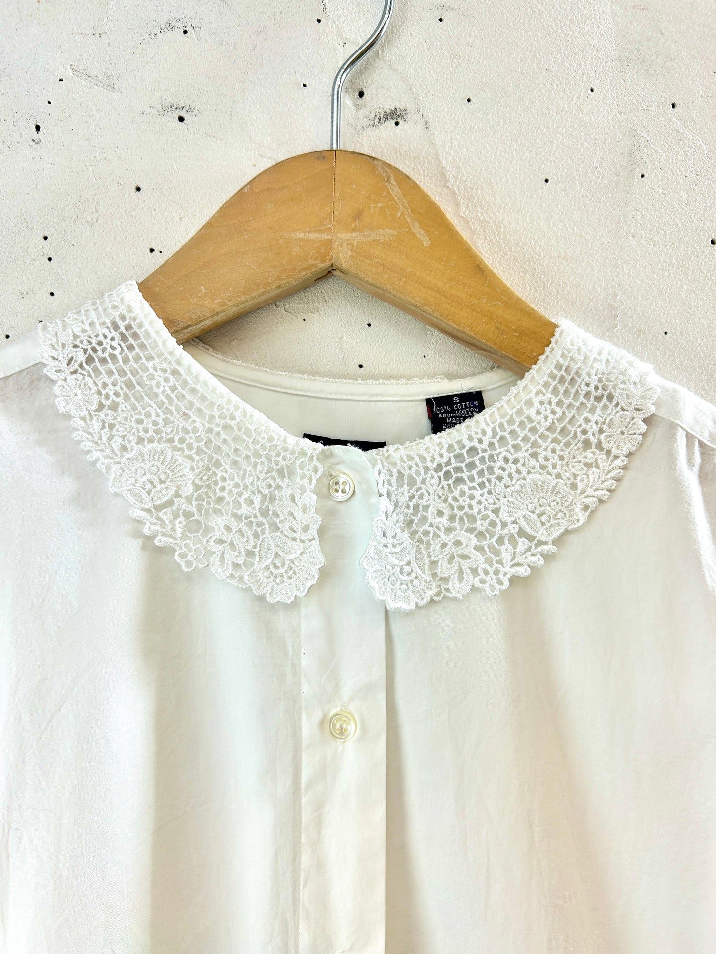 Vintage White cotton Blouse [G30967]