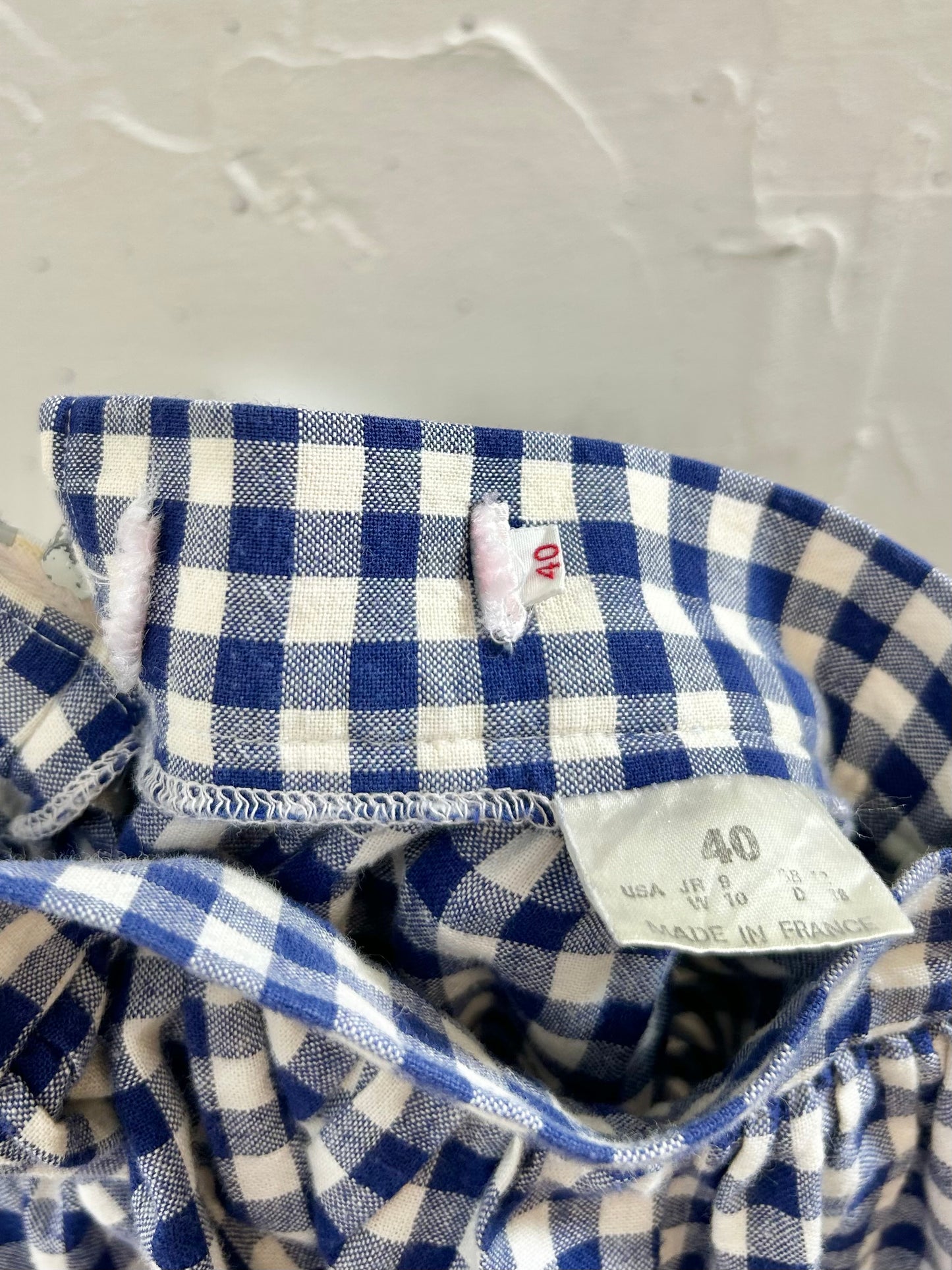Vintage Gingham Plaid Skirt  MADE IN FRANCE [G30708]