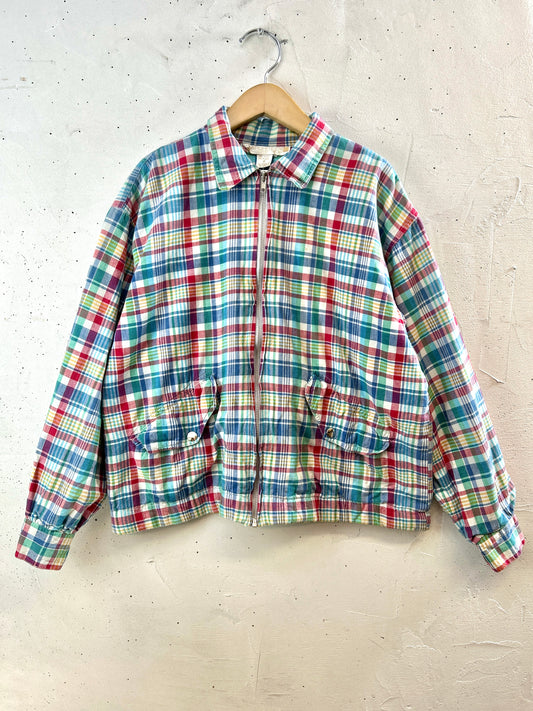 Vintage Plaid Jacket　MADE IN INDIA  [I3104]