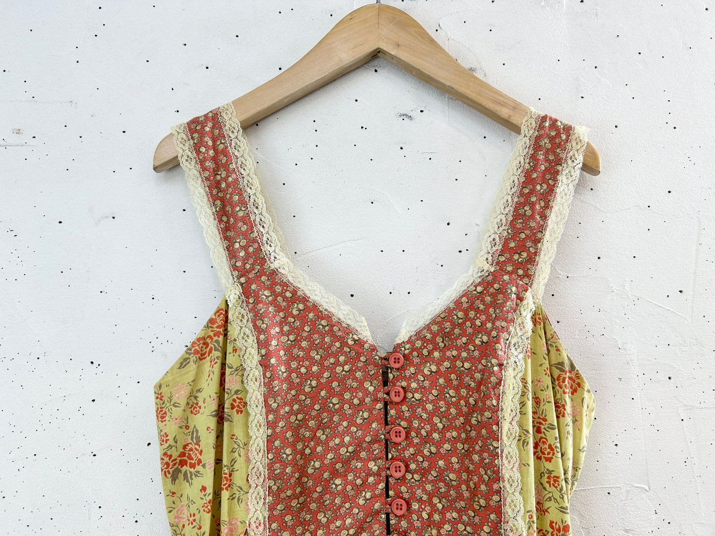 '70s Vintage Dress 〜Homespun〜 [G32910]