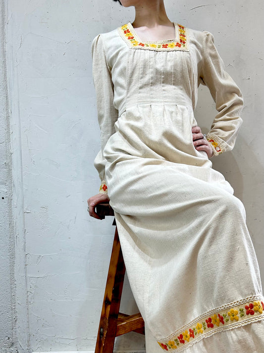 '60s-'70s Vintage Dress[H24757]