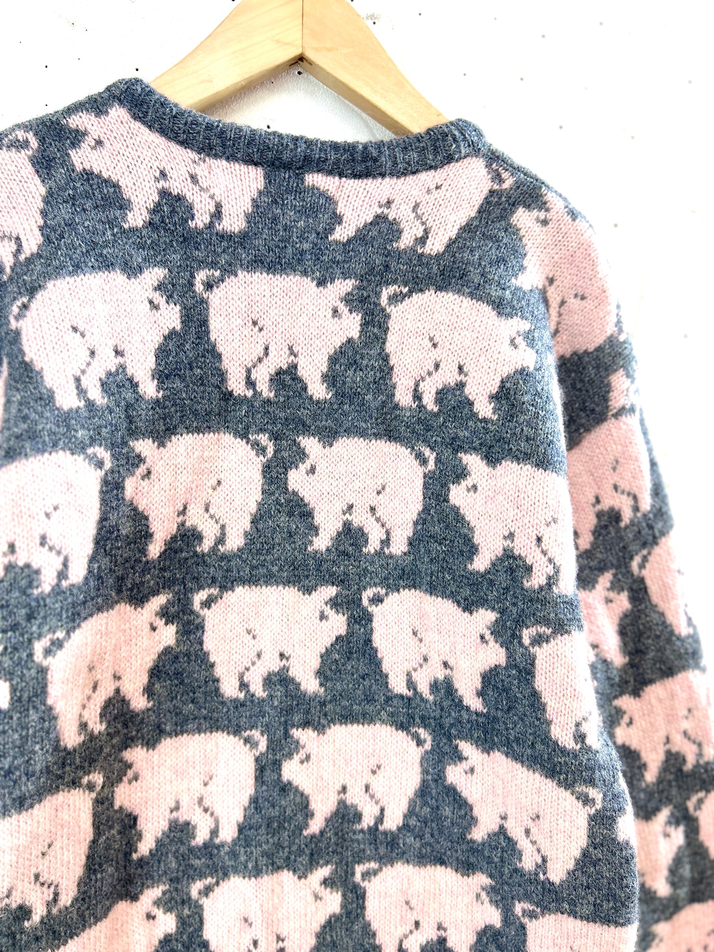 Vintage Fancy Knit Sweater 〜borderglen〜 MADE IN THE UNITED KINGD0M [L31085]