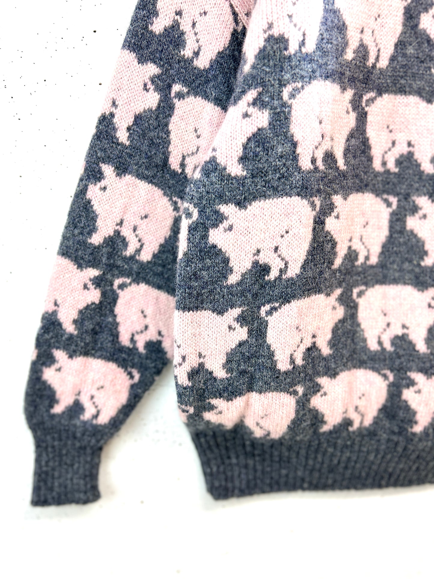 Vintage Fancy Knit Sweater 〜borderglen〜 MADE IN THE UNITED KINGD0M [L31085]